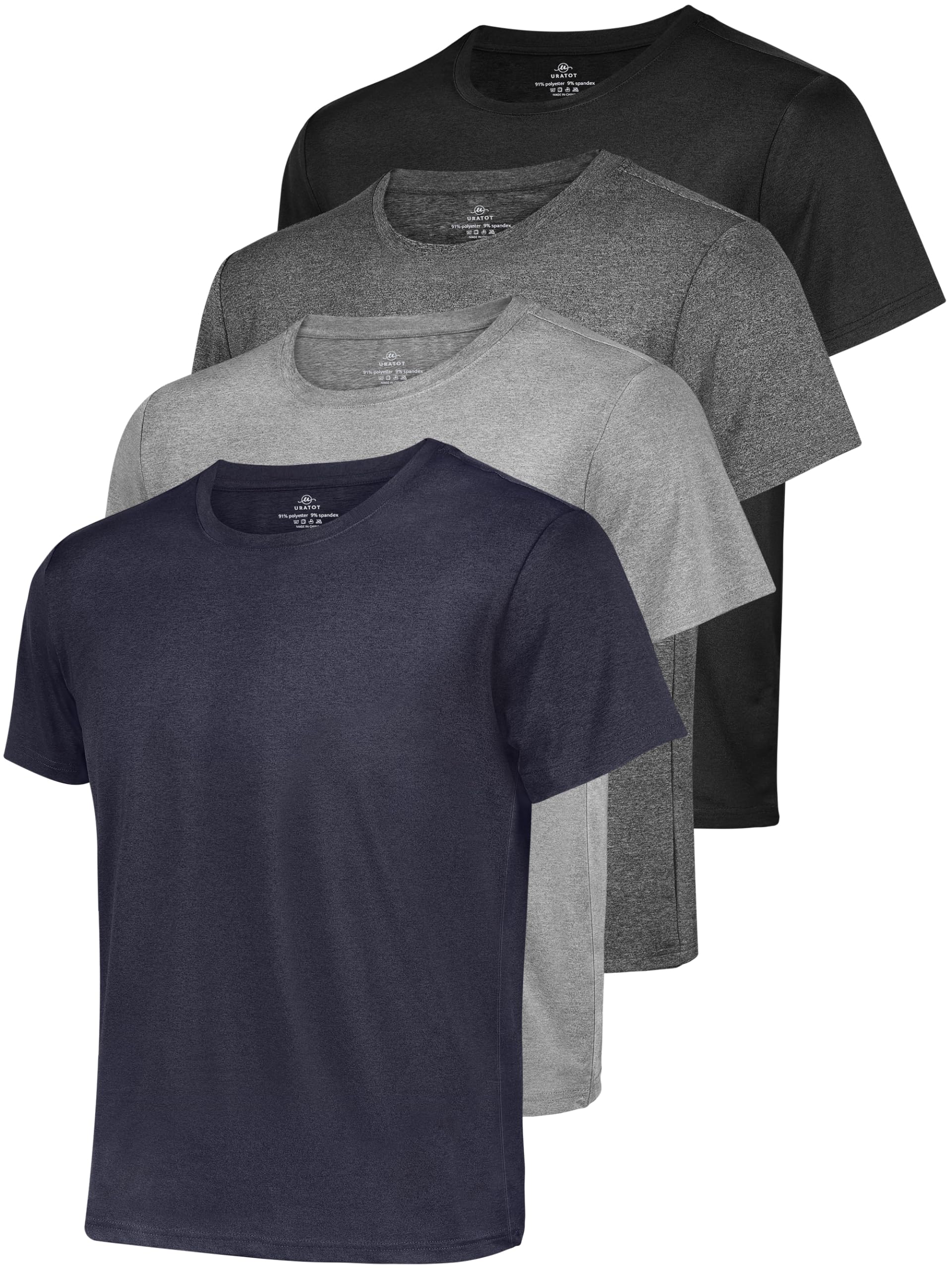 URATOTMen's Workout Shirts Short Sleeve Dry Fit Athletic T-Shirts Moisture Wicking Running Gym Active Lightweight Tee Top