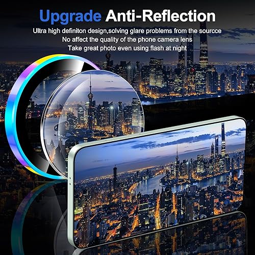 Vista 19 de para Samsung Galaxy Z Flip 7 Protector de Lente de Cámara, Cubierta de Lente de Vidrio Templado con Anillo de Metal Individual, [Fuerte Adhesión] 1