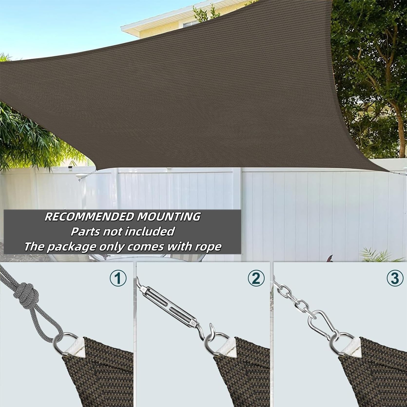 sonnensegel 260x260 Rechteckig 260 x 260 cm, HDPE Polyester, Sonnenschutz 98% Uv Schutz, Reißfest Wetterfest, Sonnensegel Schutztuch Shade Cloth, für Terrasse Garten, Braun Größe:700 x 25c Trek Rail 7 Gen 2 innsbruck damen fahrrad in