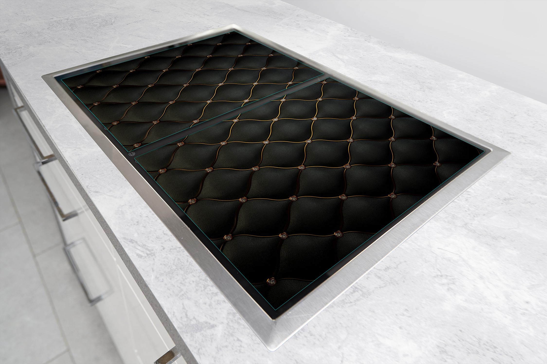 TMK ArtDeko Szklana płyta ochronna na kuchenkę 100x52 cm, szklana deska do krojenia, szklany panel do kuchni uniwersalny, Wzór