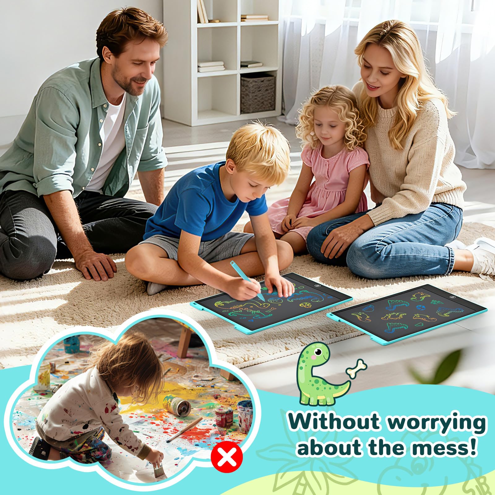 Tavoletta Grafica Bambini 12 Pollici,PINKCAT Giocattolo Bambino Lavagna Disegno Cancellabile Tablet Disegno Grafico Tavoletta da Scrittura LCD Portatile Lavagna Magica Regali Bambini 2 3 4 5 6 7 Anno