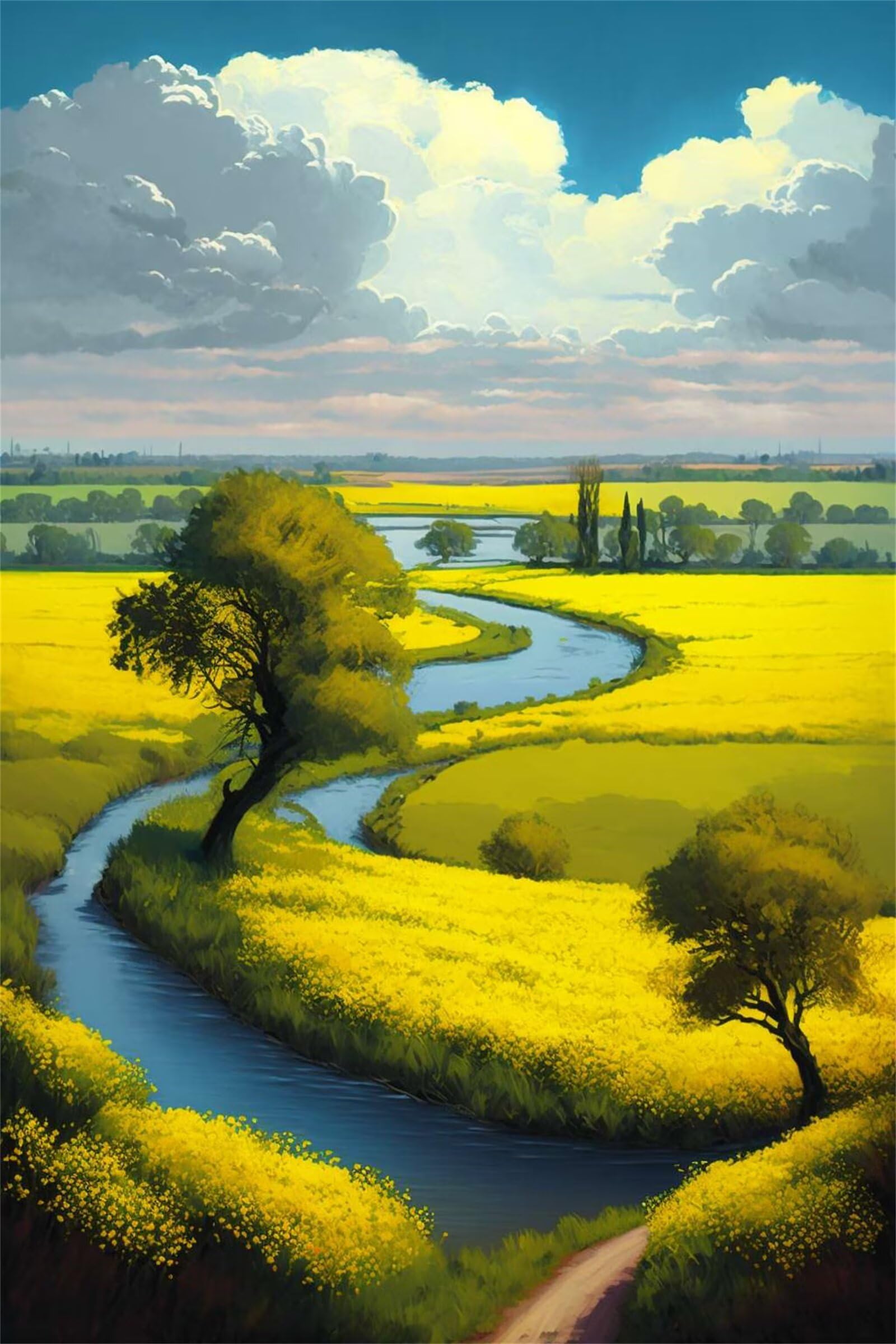 Puzzle dla dorosłych, 1200 elementów, żółte kwiaty krajobraz graficzny puzzle 75 x 50 cm, kolorowe puzzle "zrób to sam" do dekoracji domu, rodzinne puzzle dla początkujących i dzieci