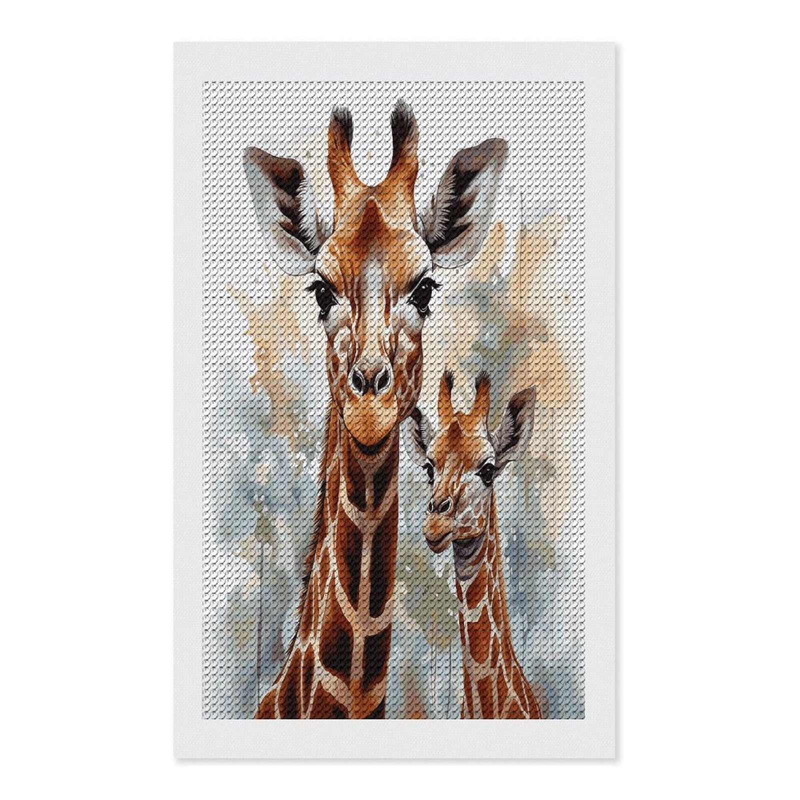 FekiLoot Watercolor Deer Giraffe Diamond Art Kits for Adults Diamond Painting Kits for Beginners DIY Diamond Art Kits Round Full Drill Diamond Dot Gem Painting for Home Wall Decor Gift 12"x20"
