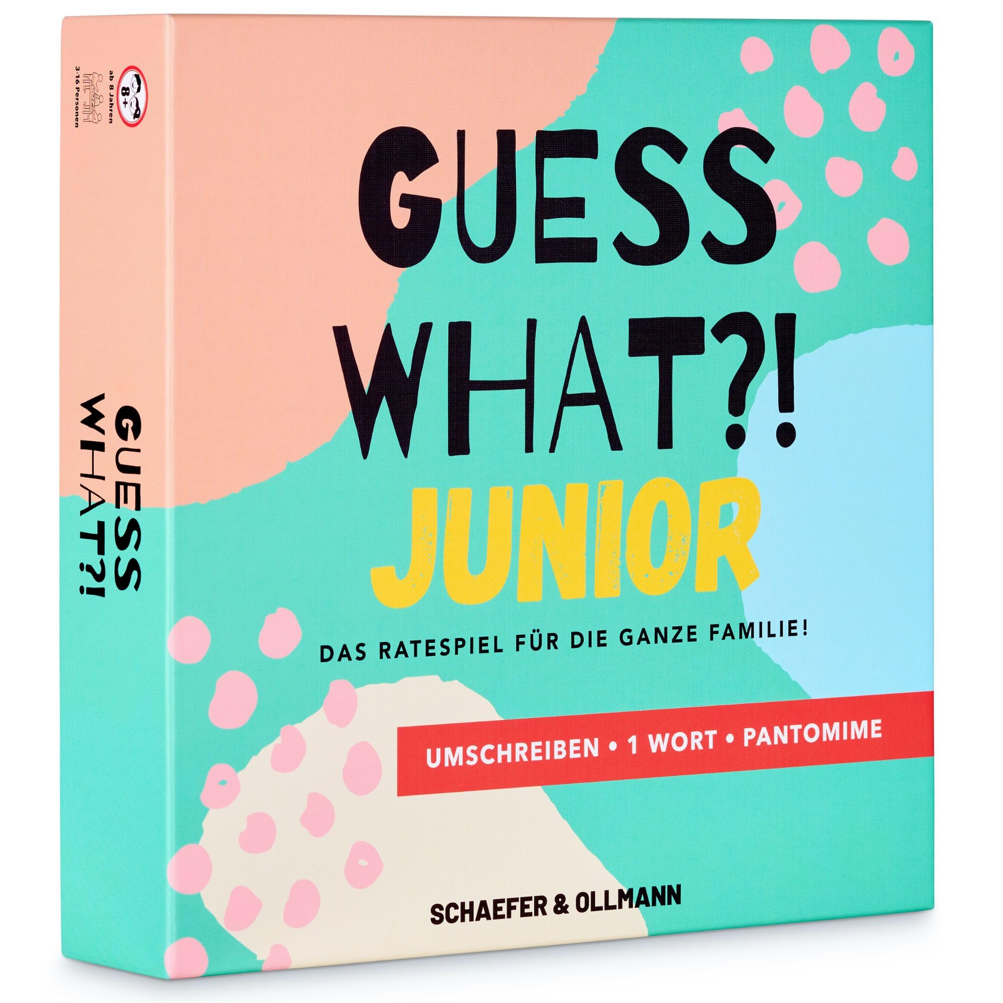 GUESS WHAT?! JUNIOR - Das Ratespiel für die ganze Familie! Begriffe erraten & Pantomime Spiel | Gesellschaftsspiel für Kinder ab 8 Jahren | Lustige Spiele