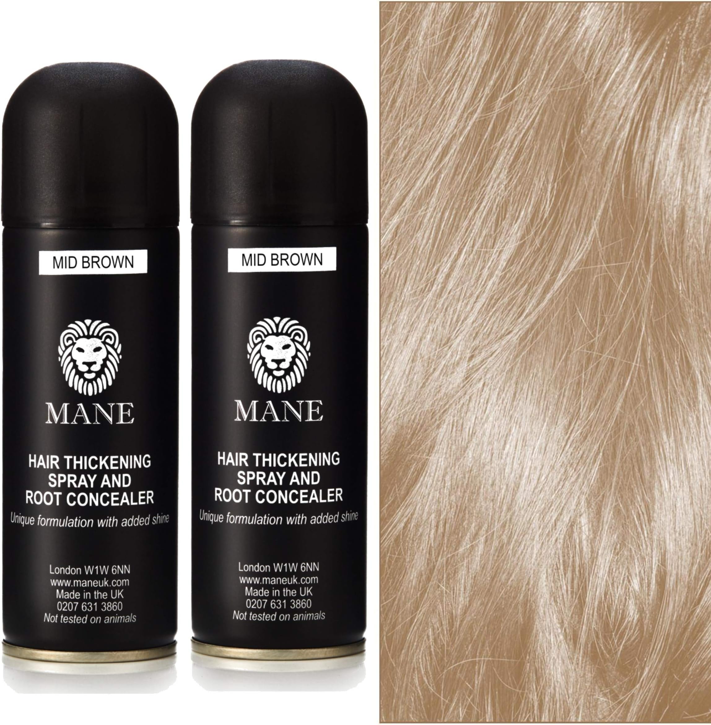 Hair Thickening Spray x 2 MID BROWN 200 ml direct from the manufacturer