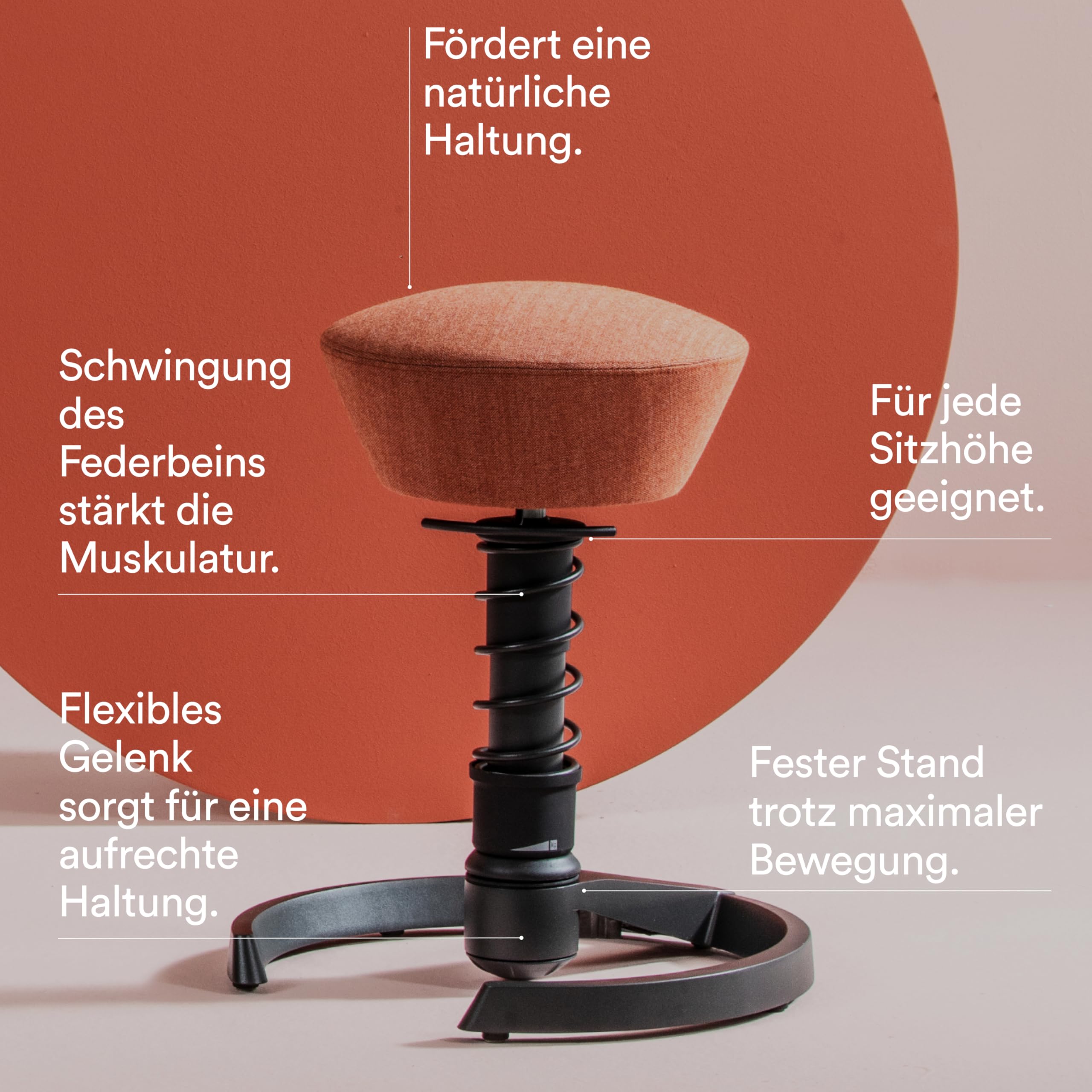 Tabouret Ergonomique Dynamique Aeris Swopper - Siège Actif 3D Pour Bureau - Hauteur Réglable 45-59 Cm