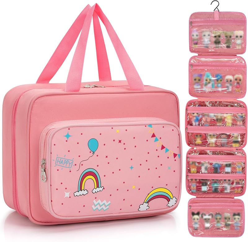 Doll Carrying Case, Compatible with LOL Surprise Dolls, Doll Storage Case | Toy Carrying Bag, Toy Hanging Organizer Storage Bag with a Hanging Hook, Doll Travel Case
