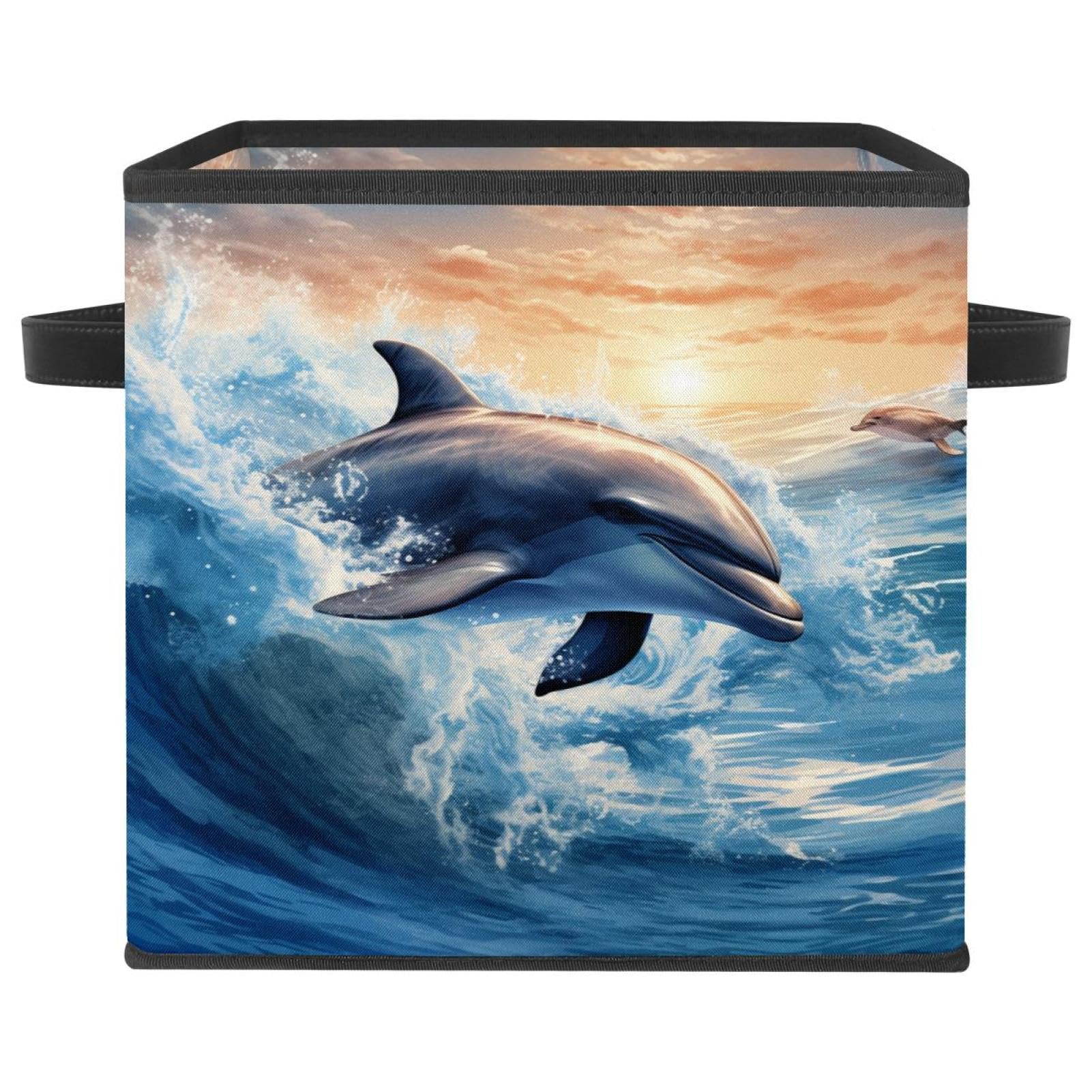 Boîte de rangement pliables en tissu Oxford de 27,9 cm cube Dolphin H