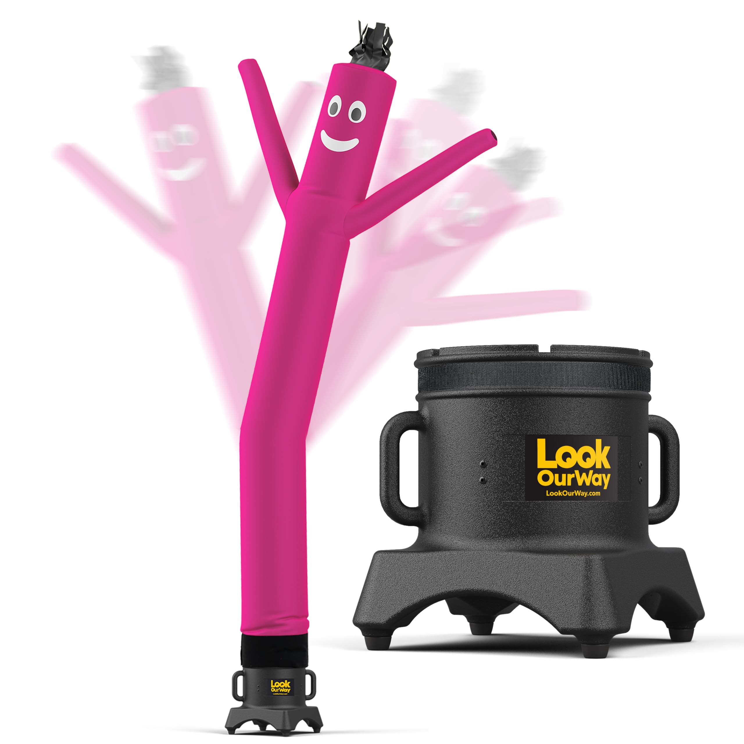 LookOurWay Air Dancers Wacky Waving Inflatable Tube Man Set - 10 Feet Tall Inflatable Dancing Man with Blower - Pink