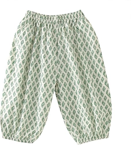 AUGETY Toddler Kids Baby Girls Boys Cotton Pull On Cartoon Print Elastic Basic Long Pants Bloomers Casual Joggers Toddler Girl Mint Green