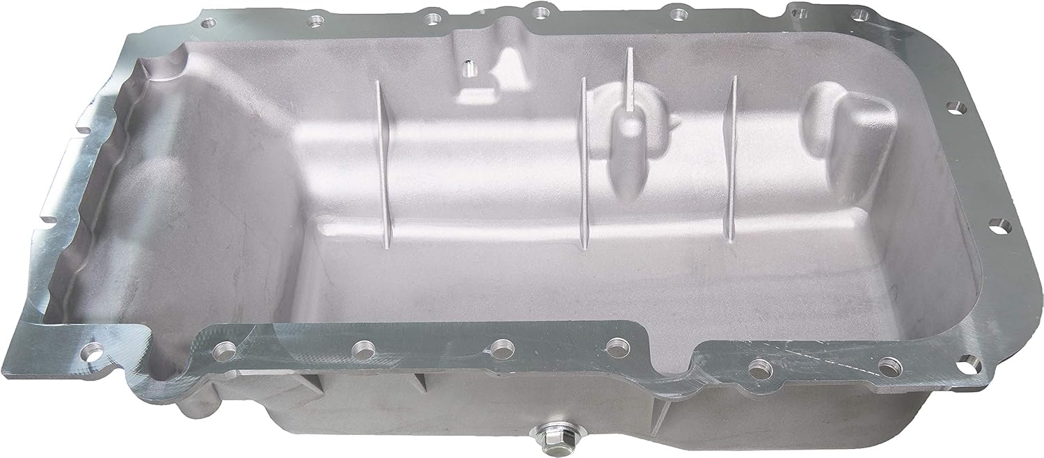 APDTY 140008 Engine Oil Pan Aluminum Assembly w/Drain Plug Replaces 04792662AC, 4792662AC