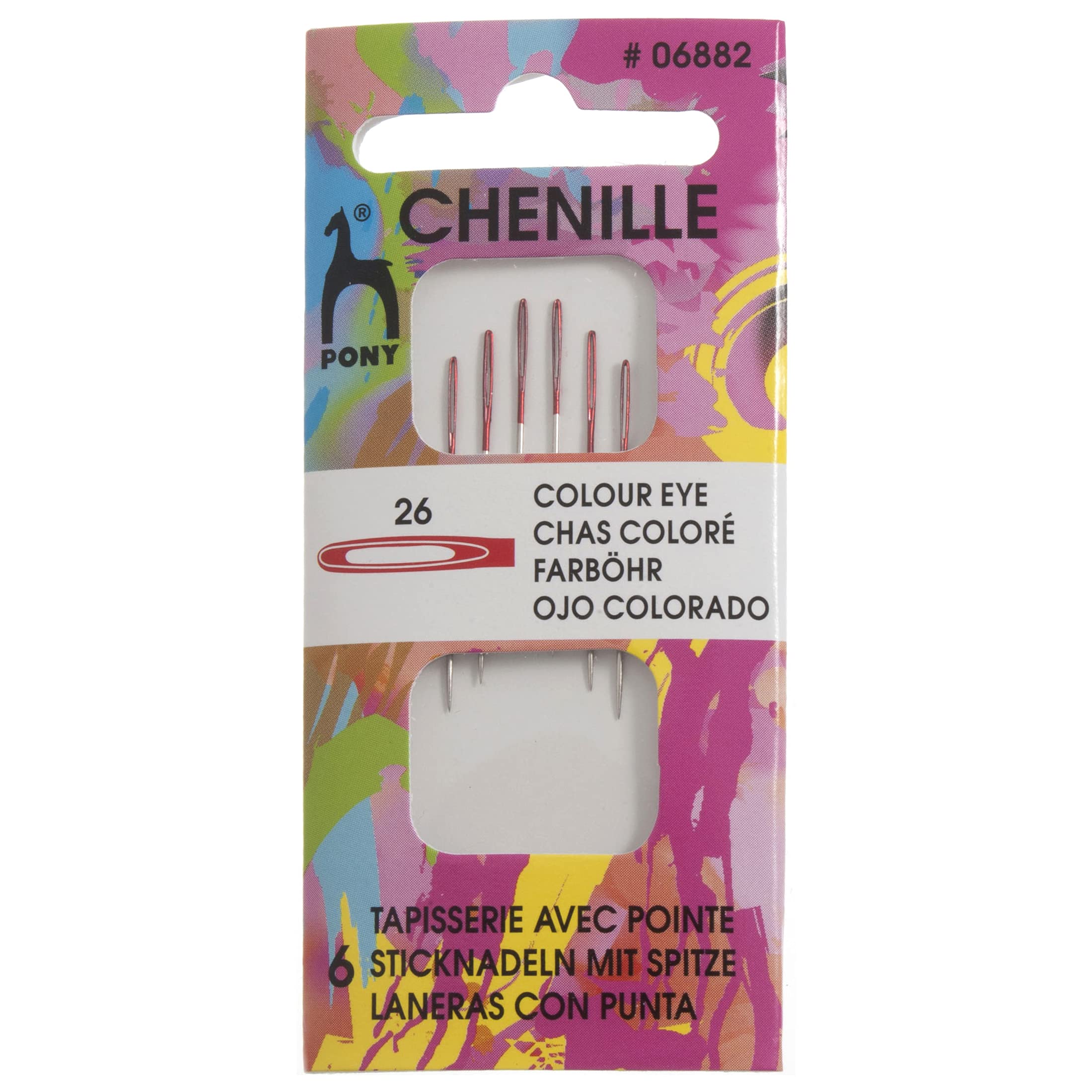 Pony Coded Eye Needles: Chenille 26, Multi-Colour