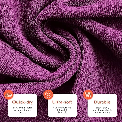 Miniatura 4 de TASALON Toalla de microfibra para el cabello, paquete de 10, toallas de peluquería, toallas de microfibra de secado rápido, toalla de microfibra