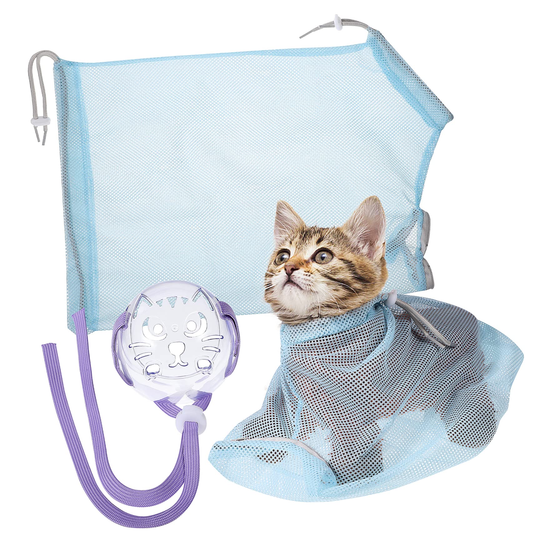 VANZACK Cat Shower Bag Kitten Washing Bag Cat Shower Net Bag Grooming Bag for Grooming Bathing Bag Cat Sling Bag Cat Immobilizing Bag Kitten Bath Bag Cat Bath Bag Pp Beauty Bag Take a Bath