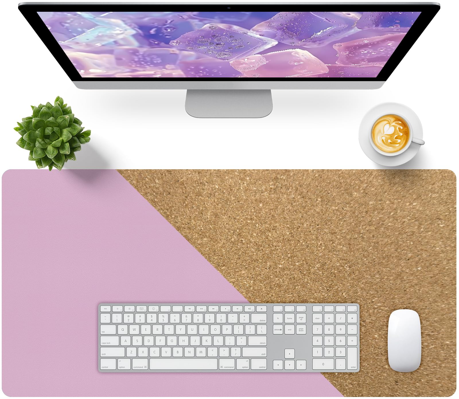 Bloss Purple Desk Mat, Leather Desk Pad, Desk Matt for Desktop, Waterproof Desk Pad Mat, Computer Mat for Office Work/Home/Decor/Desk Protector/Cover(31.5 x 15.7 Inches)