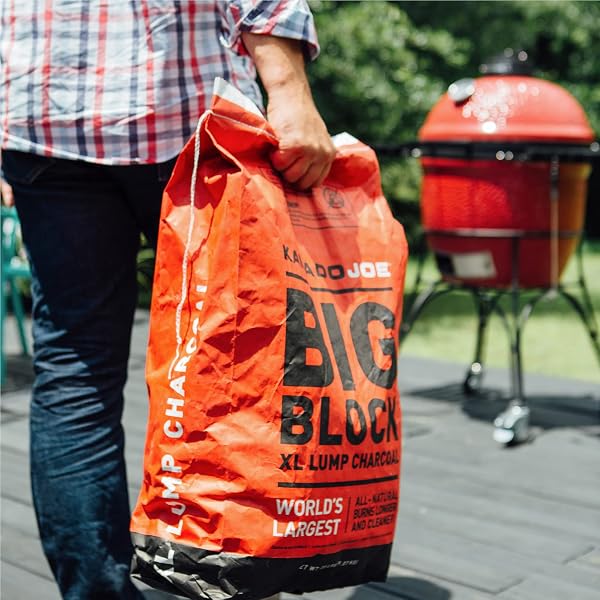 Kamado Joe XL Natural Reusable Lump Charcoal for BBQ, Smoking, Grilling. Long Life Up to 18 Hours, 9.1kg - 4
