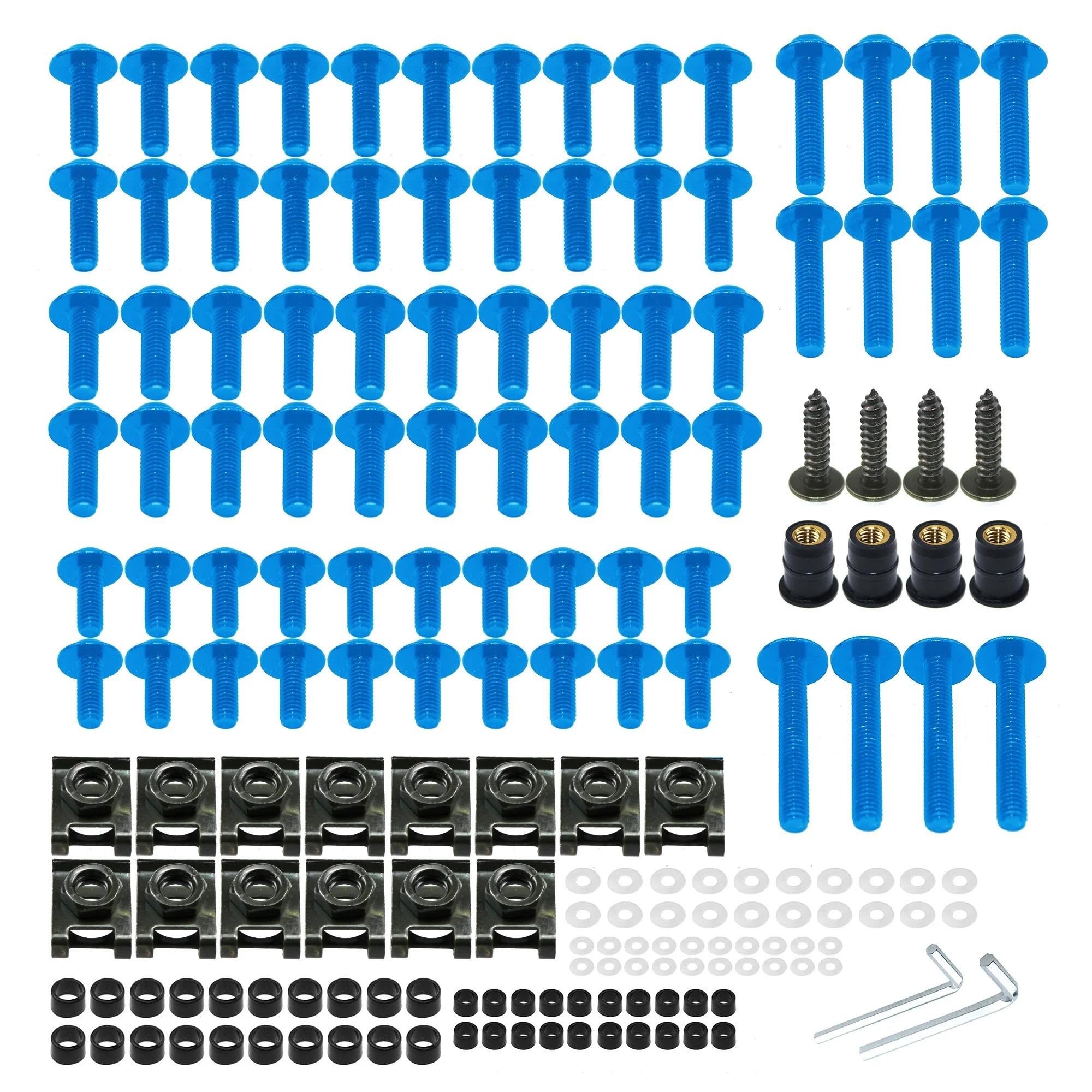 Motorcycle Accessorie Custom Fairing Screw Bolt Windscreen Screws For Kawasaki Z750 Z900 Z1000 Z800 For Versys 650 Er6n CNC Alloy(Blu)
