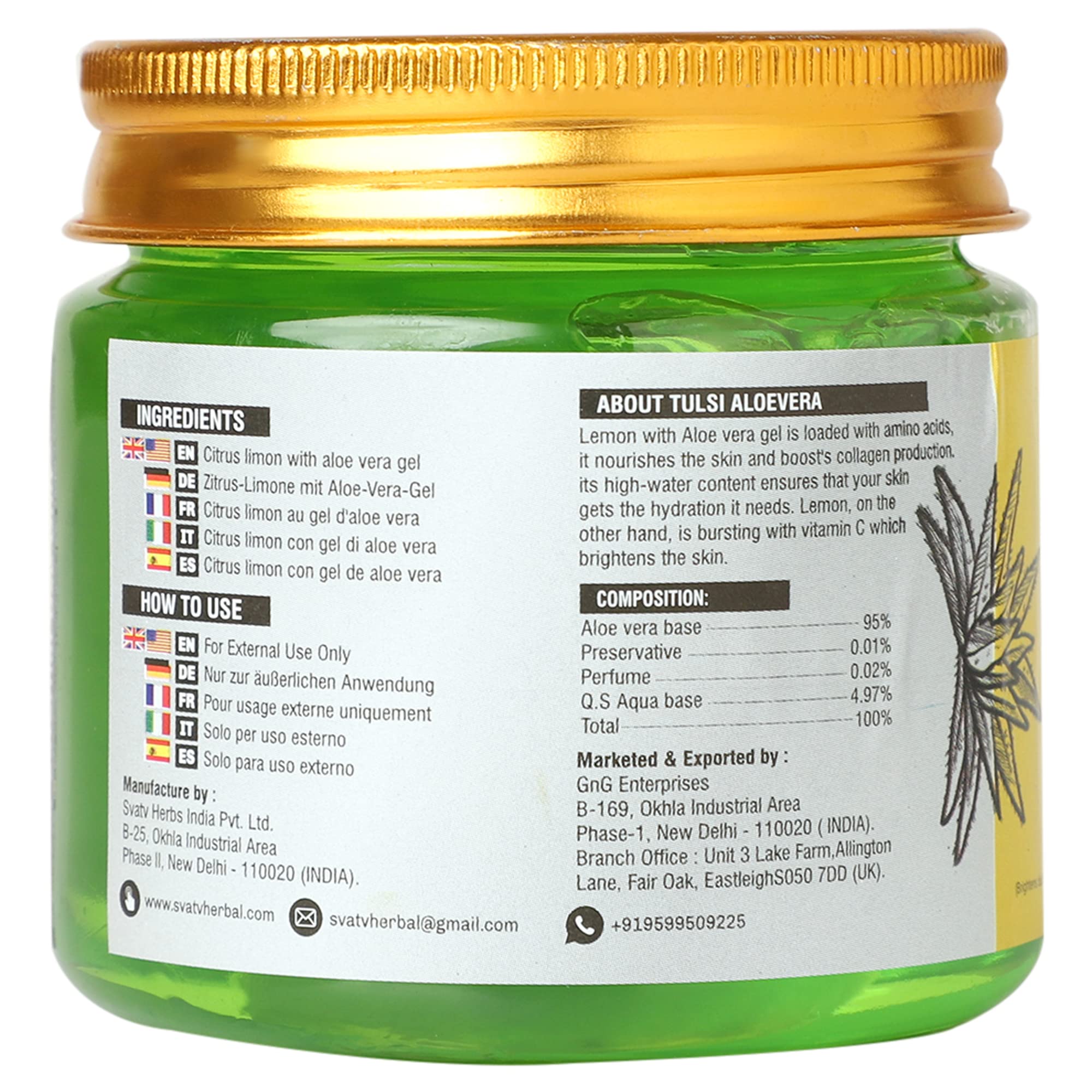 SVATV Lemon Aloe Vera Gel, 200 ml (Pack of 1) - Image 2