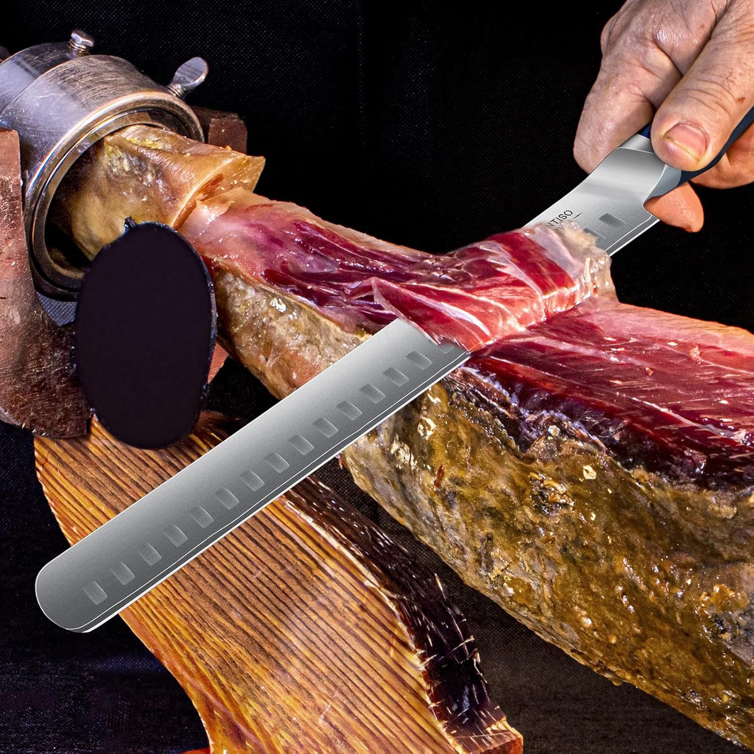 Brisket Slicing Knife, 11.6 Inch Carving Knife, Japanese High Carbon Steel Slicing Knives with VG10 Steel Core & G10 Handle, Full Tang Ultra Sharp Meat Cleaver for BBQ, Turkey, Roast, Brisket