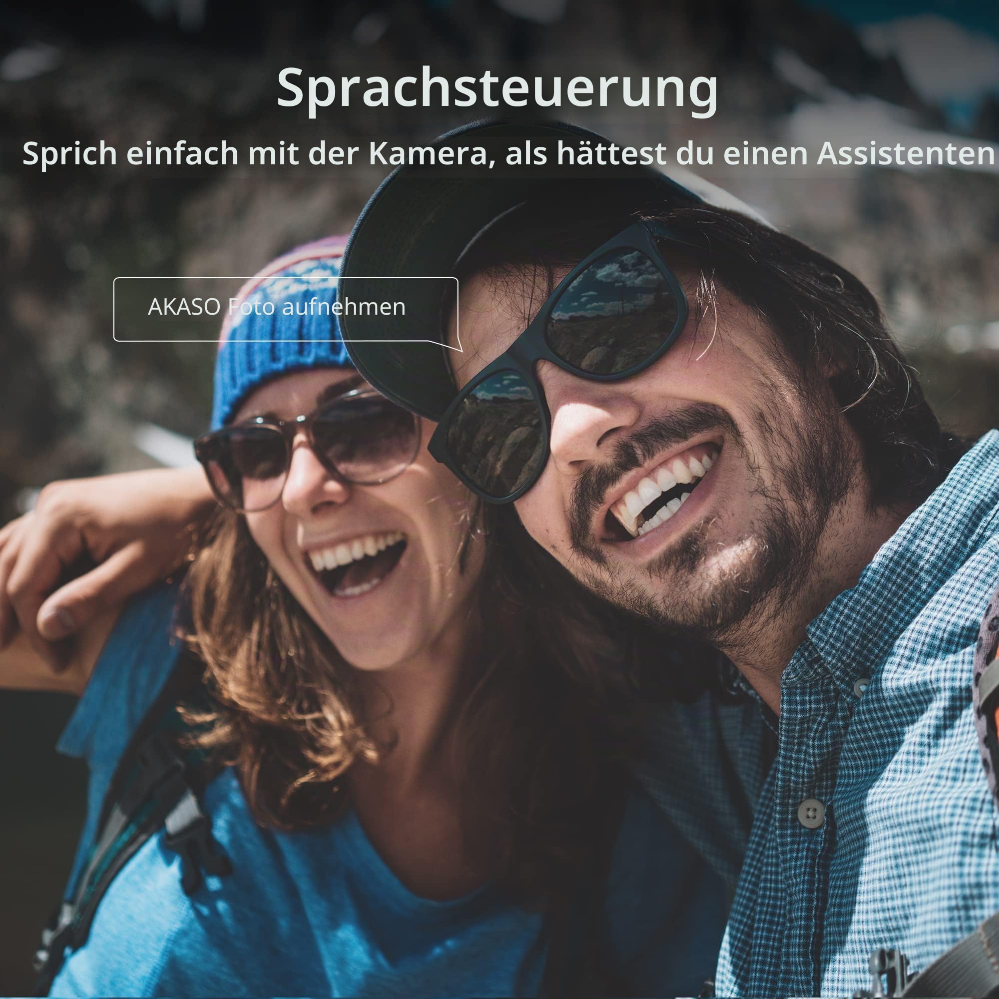AKASO Action Cam 4K 20MP WiFi Unterwasserkamera IPX8 Wasserdicht Action Kamera EIS 2.0 mit Touchscreen, Zoom, Sprachsteuerung und 2x1350mAh Akkus Kit-Brave 7