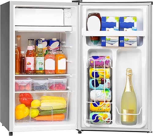Miniatura 10 de Manastin Mini refrigerador Energy Star de 3.2 pies cúbicos con congelador para dormitorio, oficina, refrigerador compacto con termostato ajustable,