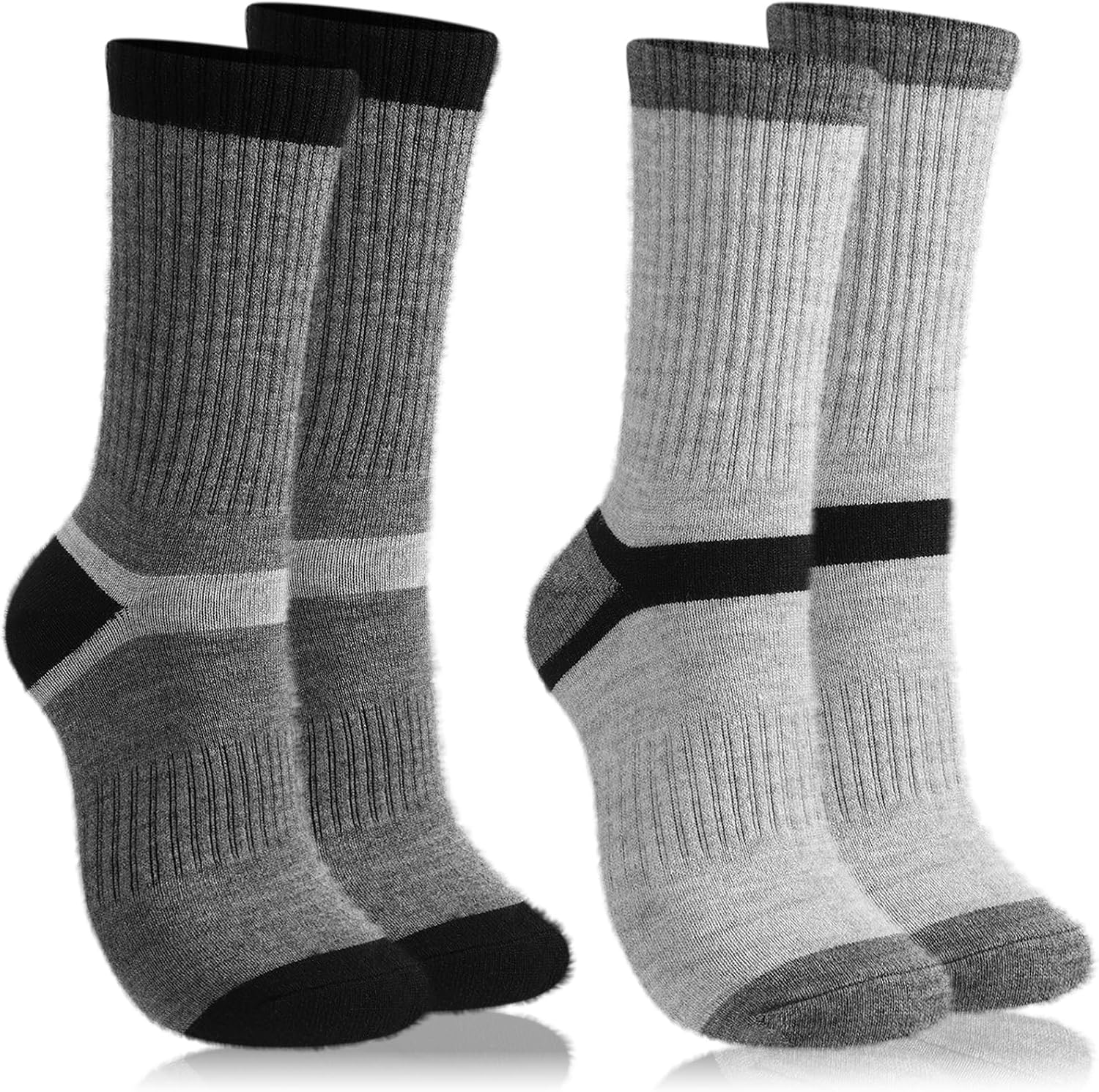 Cutecrop 2 Pairs Alpaca Wool Hiking Socks | Thick Thermal Warm Breathable Winter Crew Sock, Comfortable Moisture Wicking Boot Sock for Hiking Running Outdoor, Men& Women