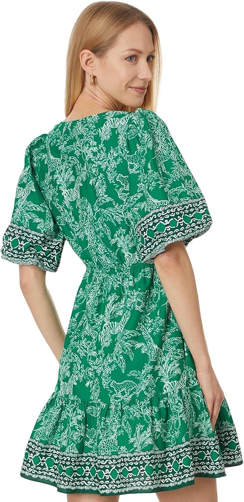 Lilly Pulitzer, Womens, Kentlee Dress, Fiddle Leaf Green Safari