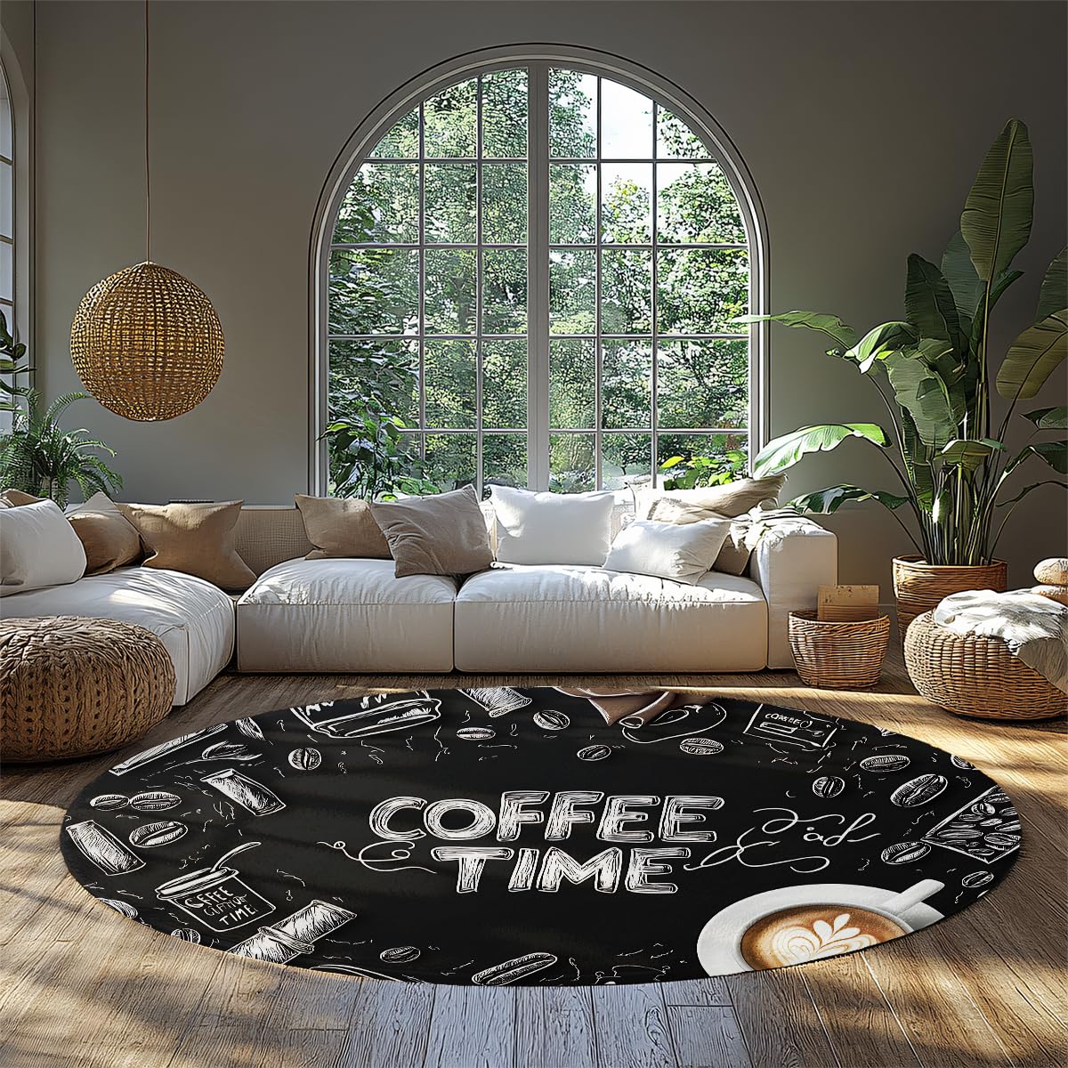 Kaffeekreis-Teppich 200cm Runde Innentürmatte