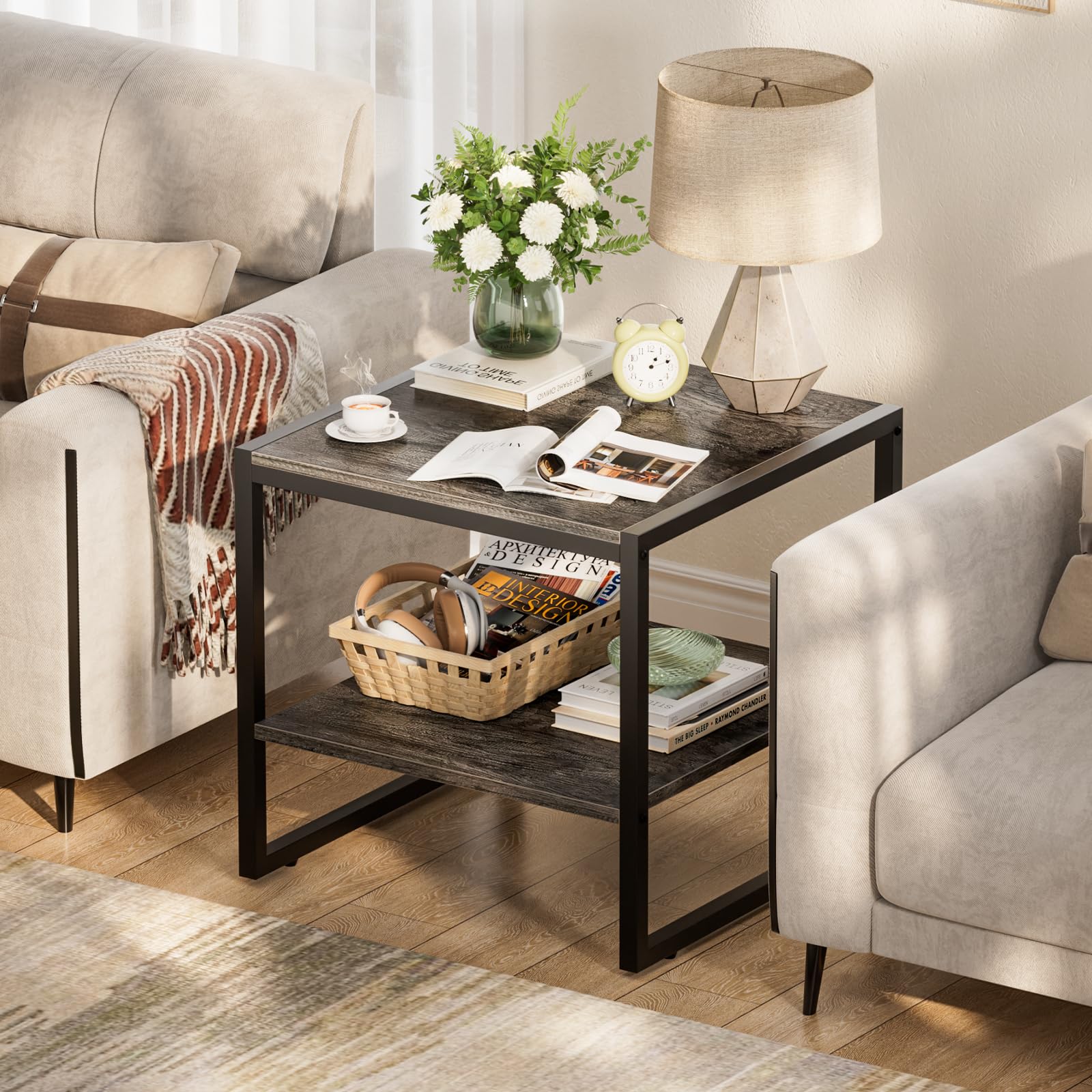 Amazon.com: Homieasy End Table, 20 Inch Square End Table, Mini