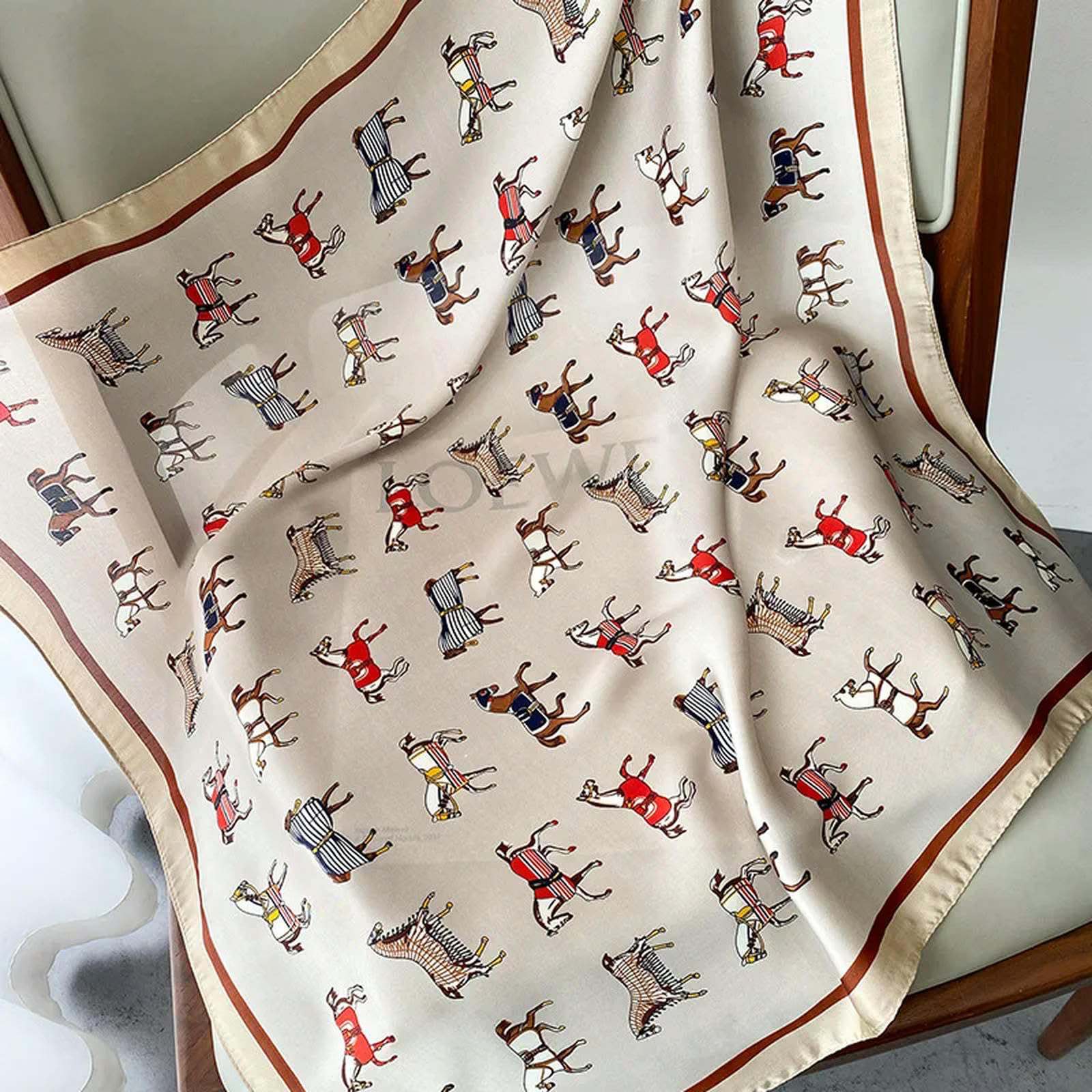 Bufanda de Verano con Estampado de Seda para Mujer, pañuelo Cuadrado para el Pelo, Banda para la Cabeza, chales, pañuelo para el Cuello, Bandana para Mujer