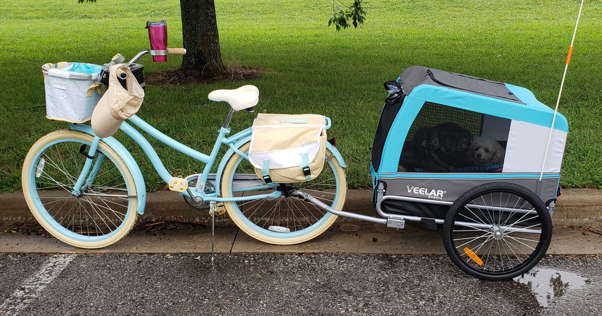 27/mo Finance Veelar Pet Bike Trailer Bicycle Trailer for Medium or