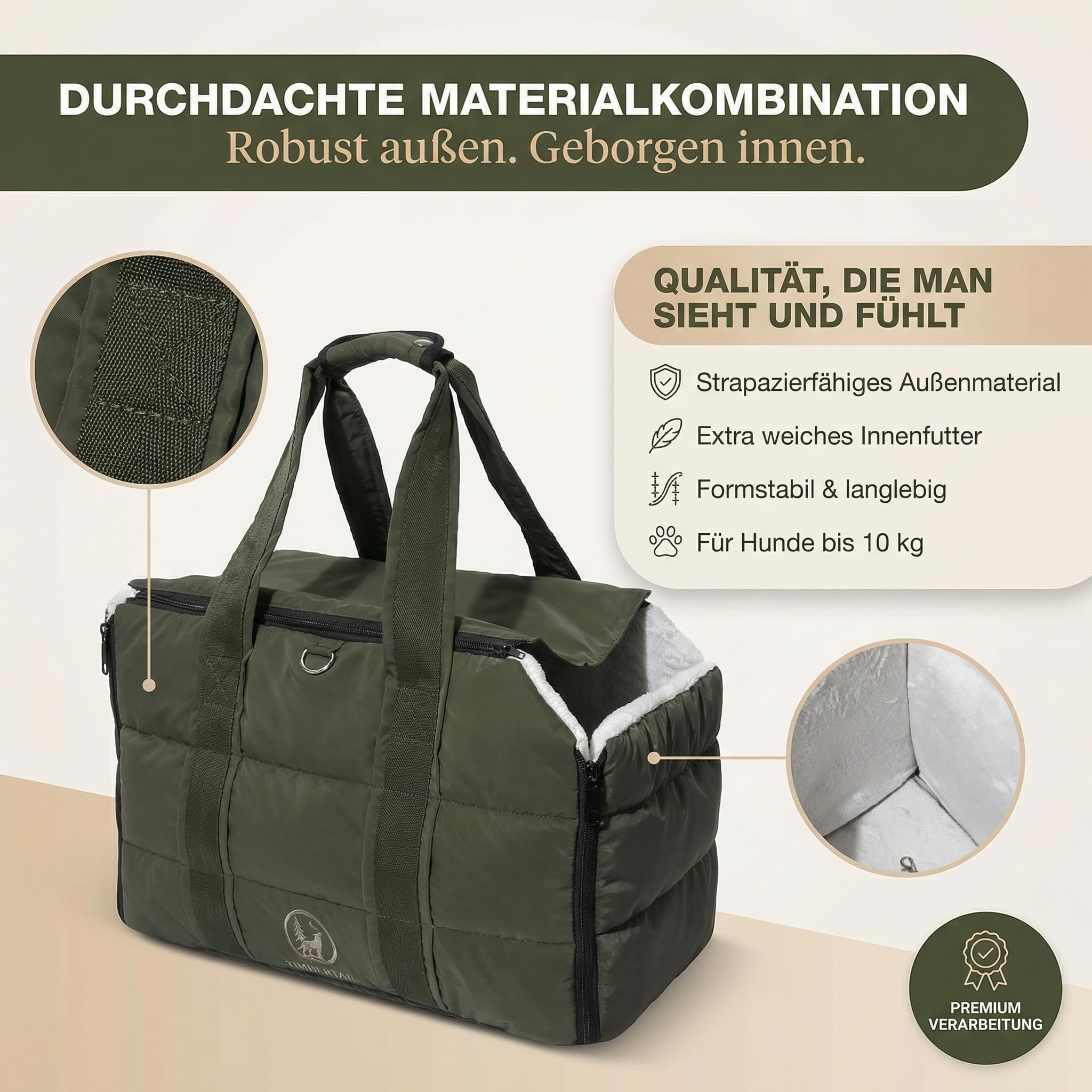 2-in-1 Hundetasche für kleine Hunde 10kg – Hundetragetasche & Reisedecke – Tragetasche für Welpen & Katzen mit Sicherheitsleine & weichem Thermofutter – Praktisch für Café, Auto & Reise
