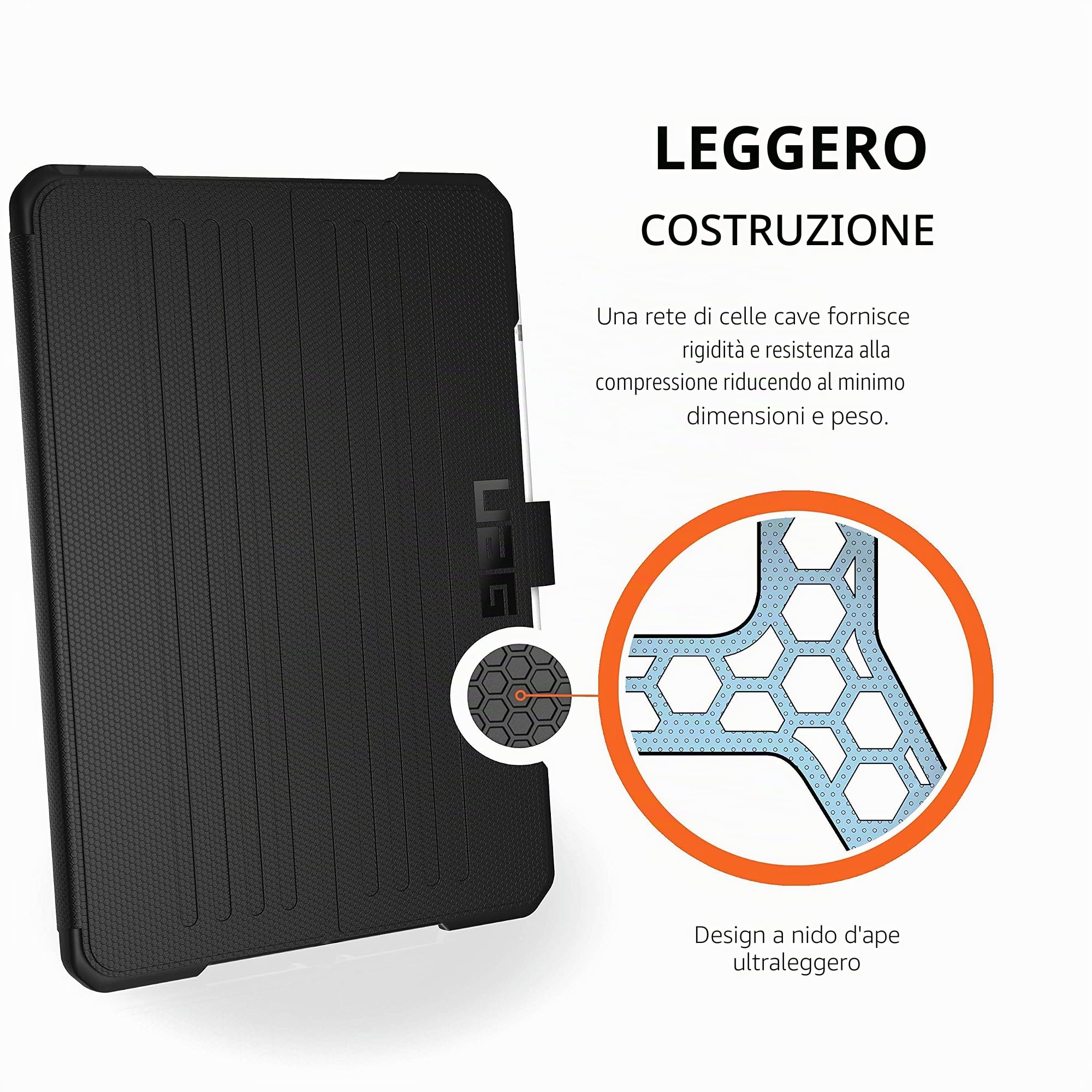 Urban Armor Gear Metropolis Cover Apple iPad 10.2 (2019) Protezione Case Custodia (Supporto Apple Pencil Charging, Cover con Auto Sleep/Wake, Smart Keyboard compatibile) - nero