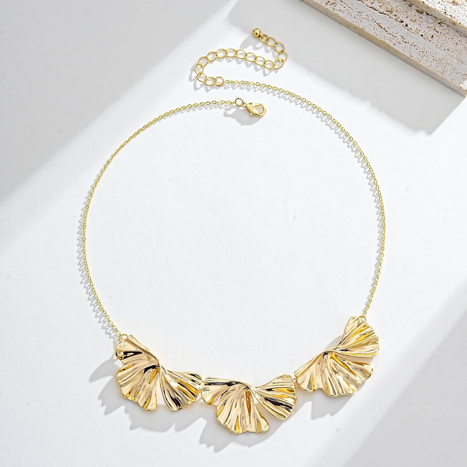 Flower Necklace for Women 14k Gold Plated Boho Vintage Chokers with Floral Pedant Trendy Petal Collars Necklaces Statement Prom Jewelry Gifts - Image 7