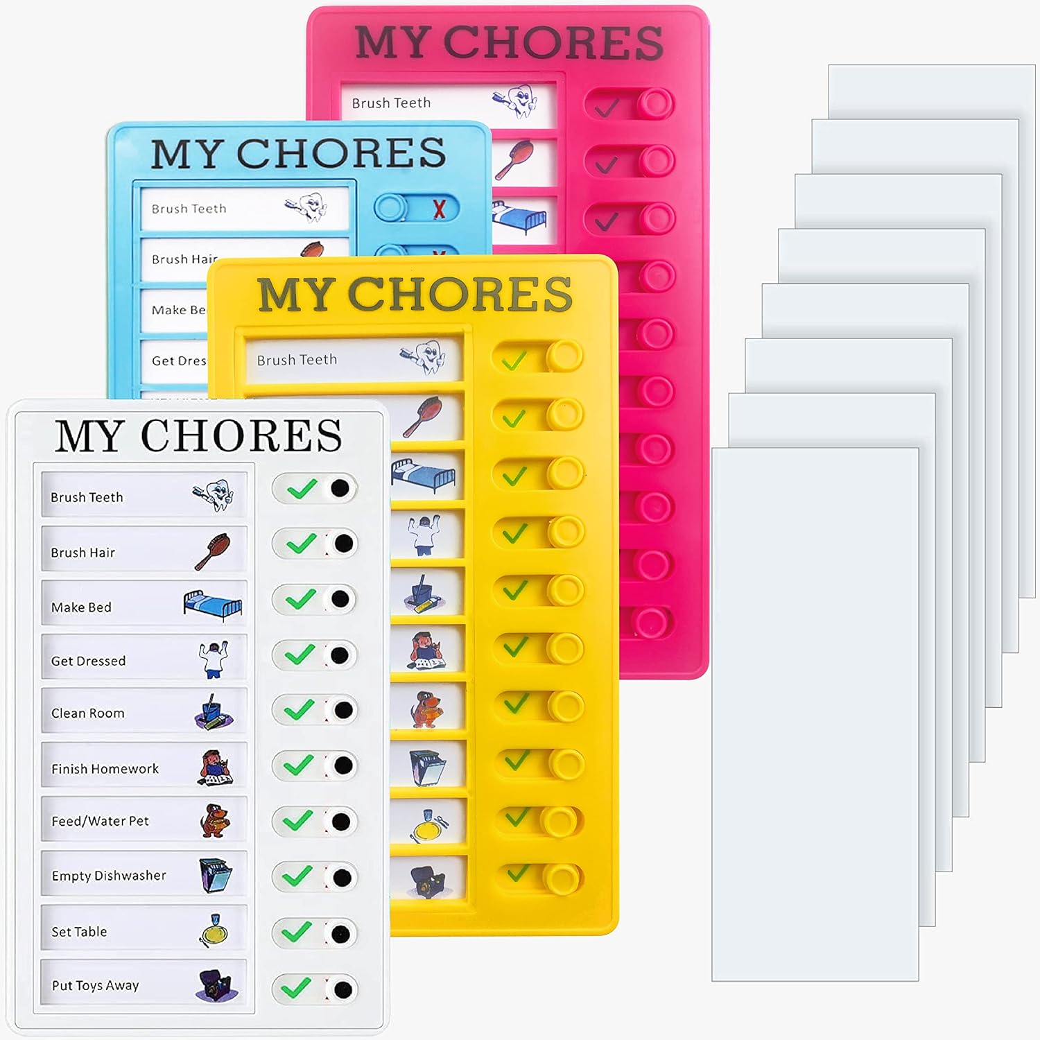 4 PCS Chore Chart for Kids to Do List Checklist Board, Chore Chart