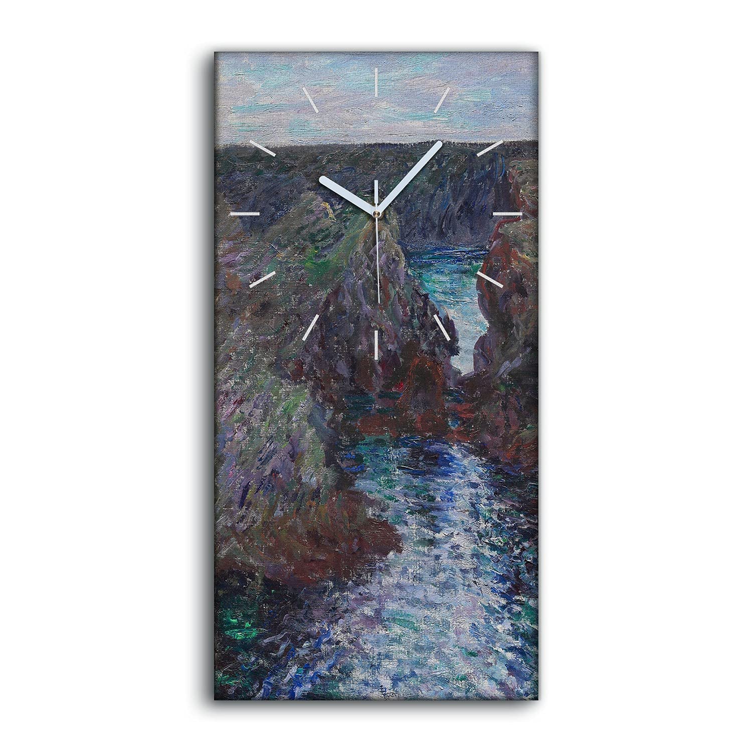 Horloge sur Toile Rochers Un Port Goulphar 30x60cm de Coloray pour Salon Deco