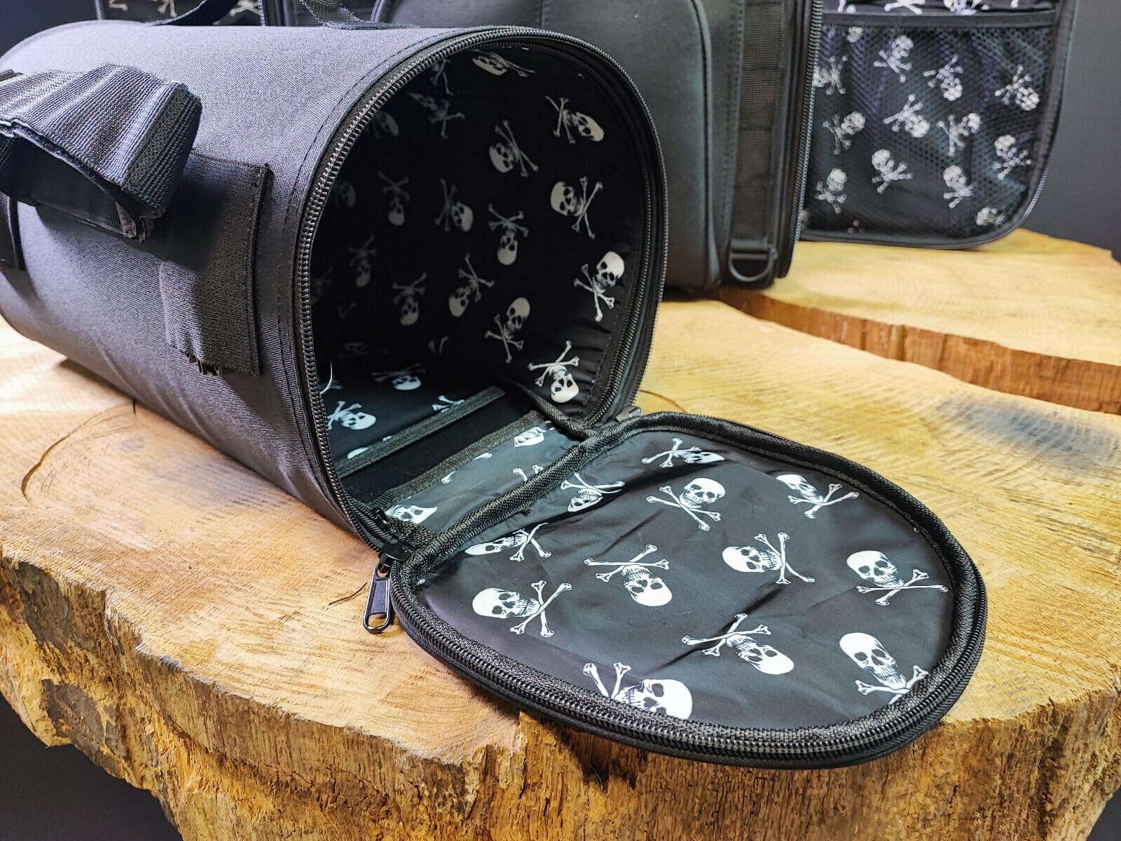 Reisetasche Bag-Rock XL 60L kompatibel mit Harley Davidson Bobber HD Custom Chopper schwarz Biker neu universell geeignet für Motorradmarken
