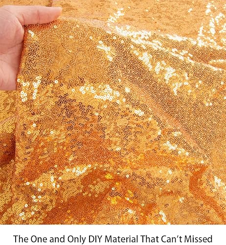 Miniatura 3 de ShiDianYi The Yard, tela de lentejuelas, mantel y lino, para decoración navideña (1 yarda, oro oscuro)