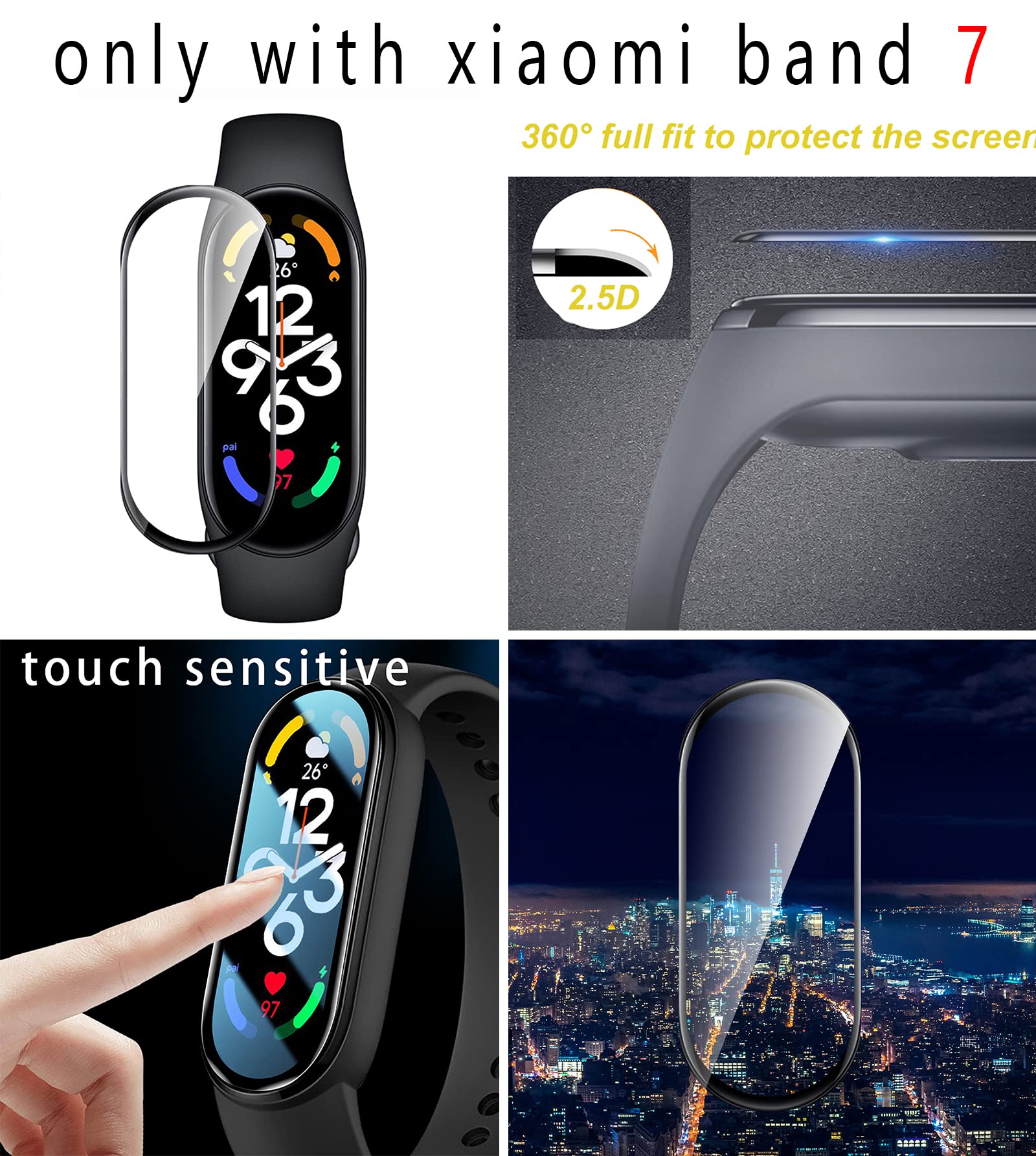 PER XIAOMI MI Fascia 5/6 Silicone Cinturino Polsino Orologio Bracciale Ricamb - EUR 2,39