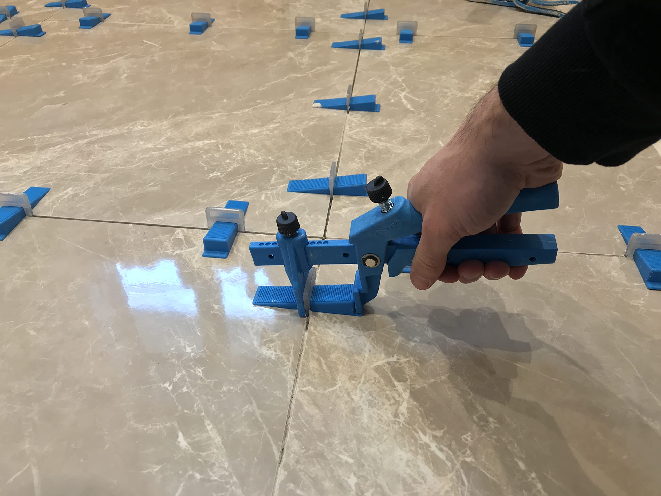 OX Pro - Sistema de nivel de azulejos con cuña y espaciador, alicates ajustables, plástico