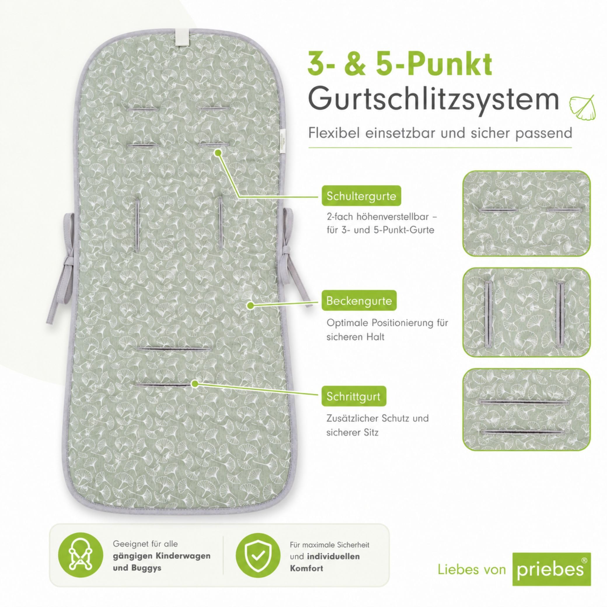 Sitzauflage Sissi für Kinderwagen & Buggy, Universal Atmungsaktive, antiallergische Sommer-Sitzeinlage, Schonbezug, Kühlt und schützt den Sitzbezug vor Flecken