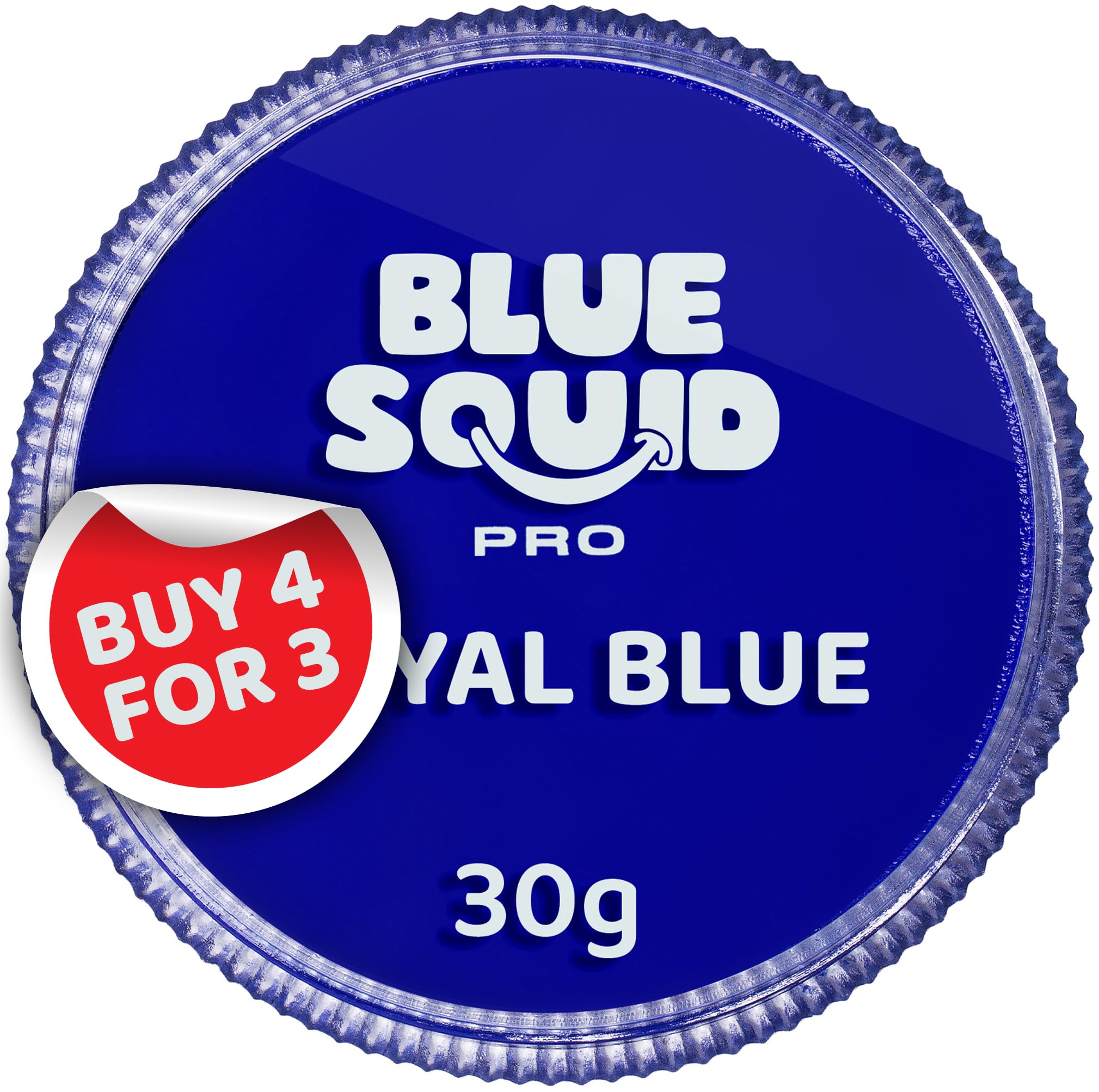 Blue Squid PRO Face Paint - Classic Royal Blue (30gm), Professional Water Based Single Cake, Face & Body Makeup Supplies for Adults, Kids & SFX