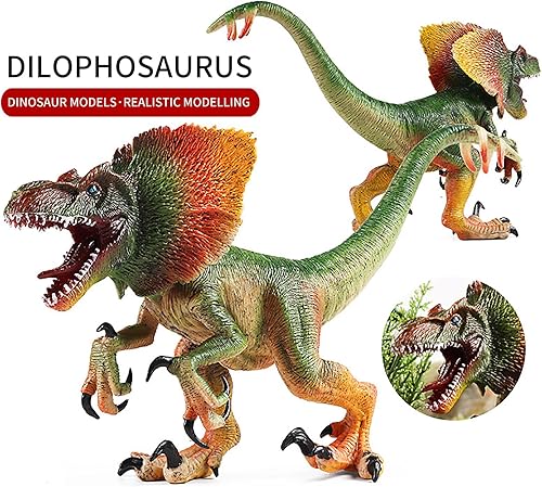 Miniatura 6 de Juguetes de dinosaurio, figuras de juguete de dilofosaurio, colección de figuras de acción de dinosaurio, juguetes de dinosaurio para niños y niñas,