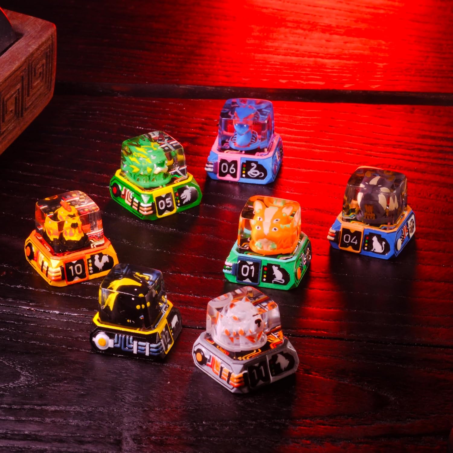 Handmade Resin Zodiac Animal Keycap 1U – Eastern Horoscope Artisan Key for Mechanical Keyboard, Dragon Snake Pig Rooster Designs, ESC R1 Key, Feng Shui Desk Gift Idea (Pig) image 4
