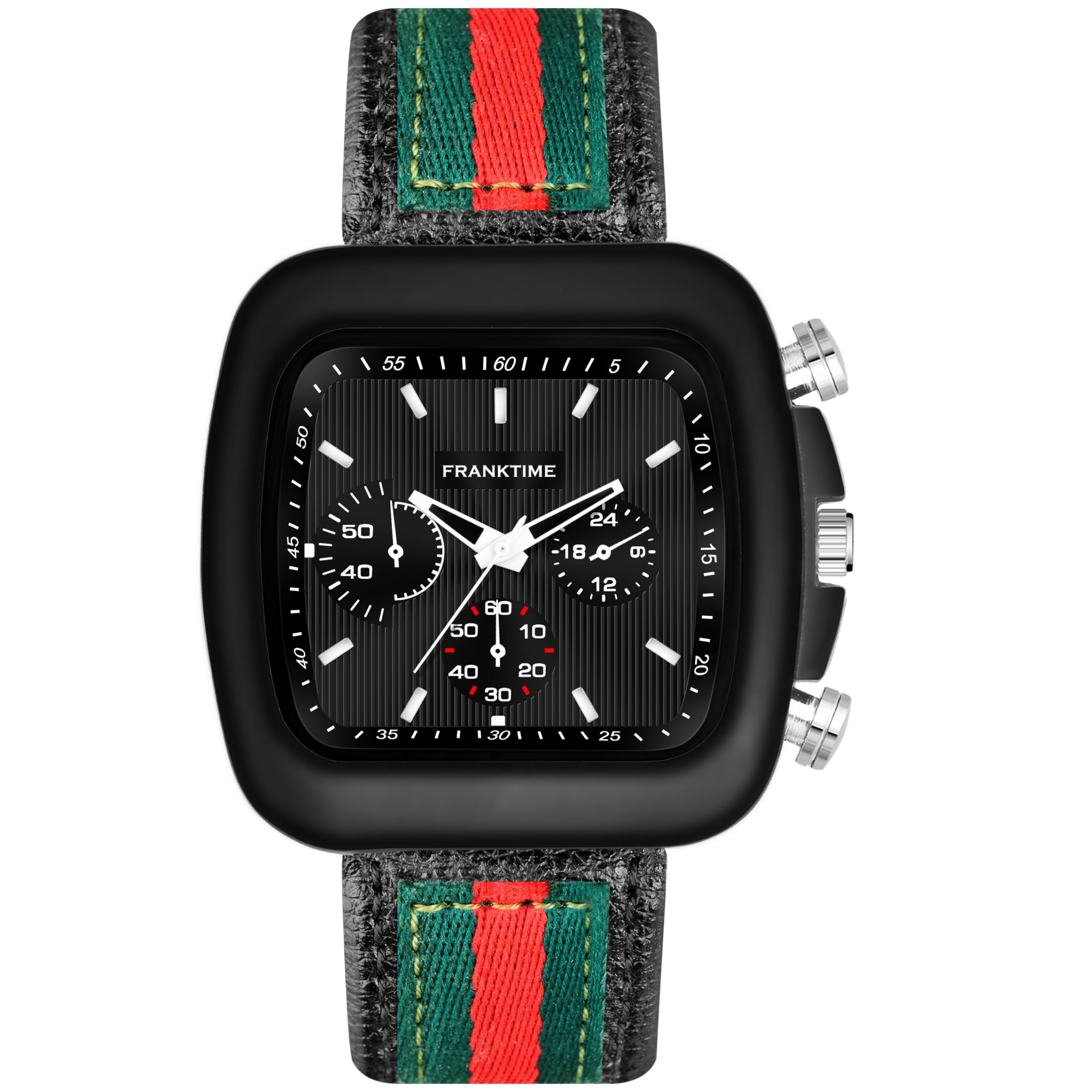 Franktime Enlighter Square Series Analog Watch For Men With Premium Leather Strap Wrist Watch For Men Mens Watch Gift For Men, Dial Color_Black,Band Color-Black (B0CM5C1TXJ) Amazon Price History, Amazon Price Tracker
