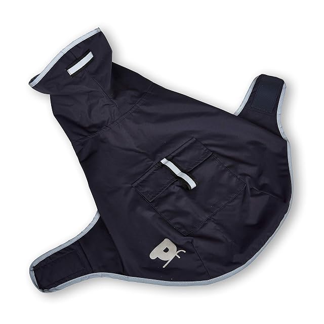 Foto 5 de 7 de Petface Chaqueta Impermeable Plegable para Perro, Color Azul Marino, 50 cm