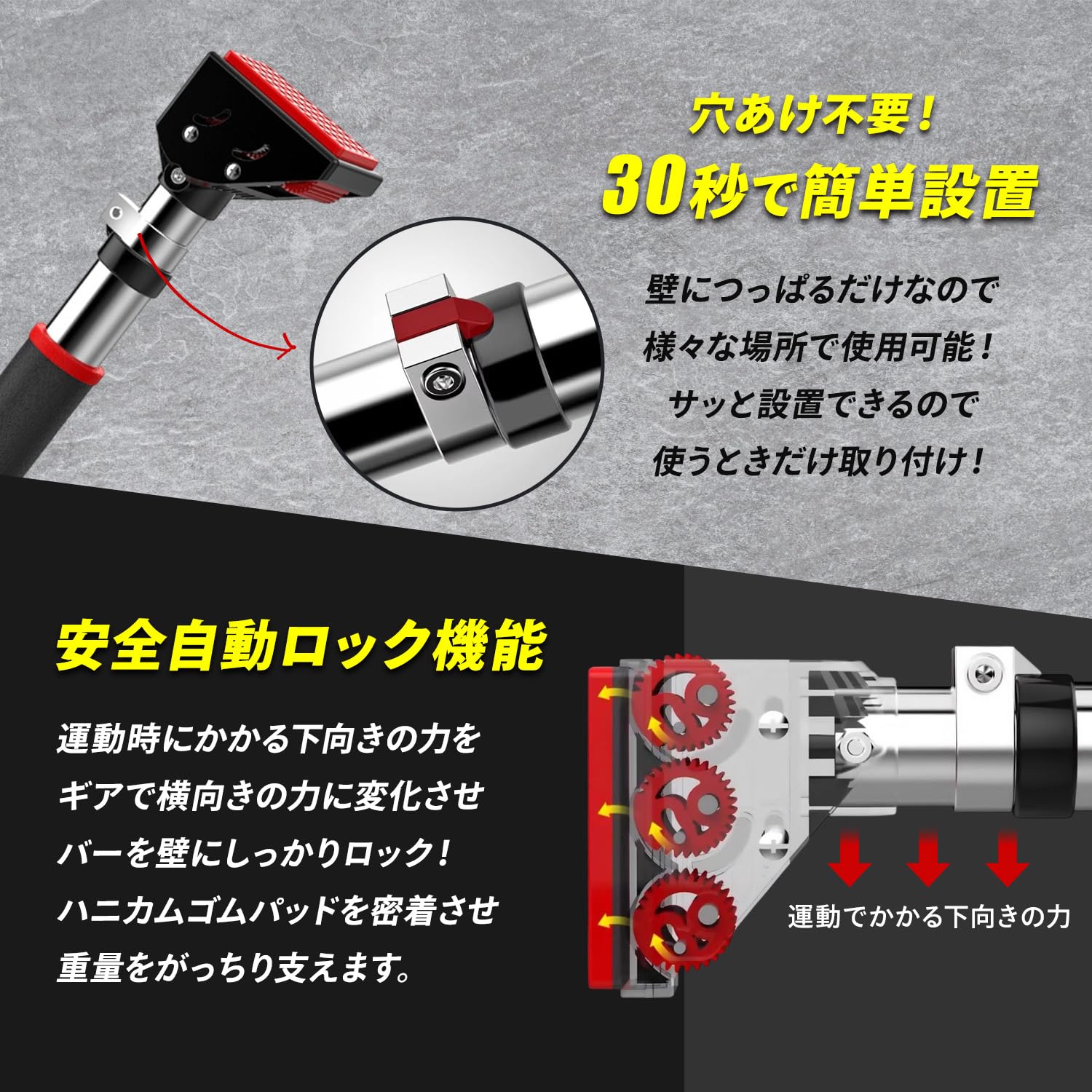 Amazon | [MRG] 懸垂バー 突っ張り 耐荷重200kg ドア用 チンニングバー