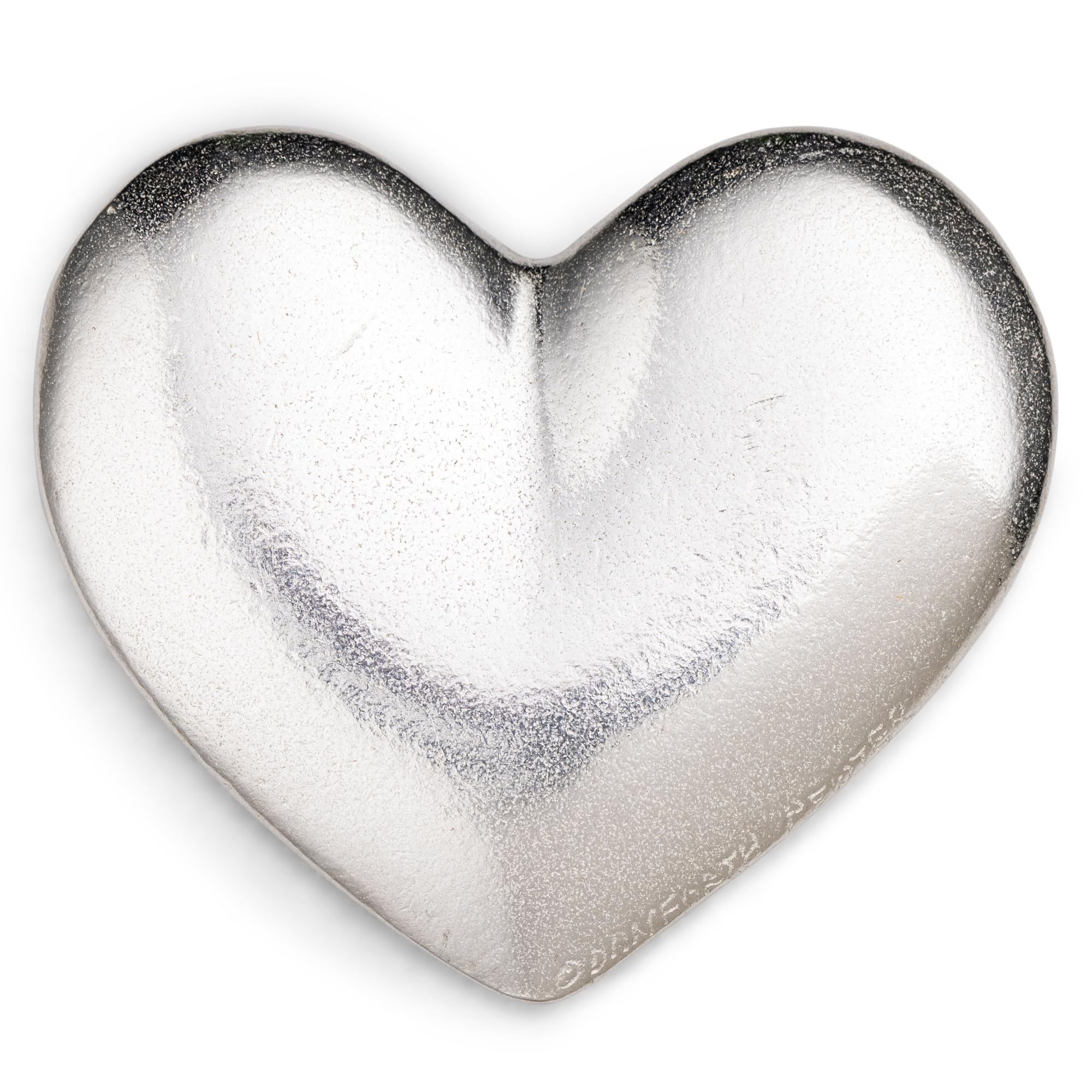 DANFORTH - Heart Palm Stone — Inspirational Pocket Charm — Smooth Metal Worry Stone — Heart Shaped Rocks — I Love You Valentine — Handcast Pewter — Made In USA (1 ½”)