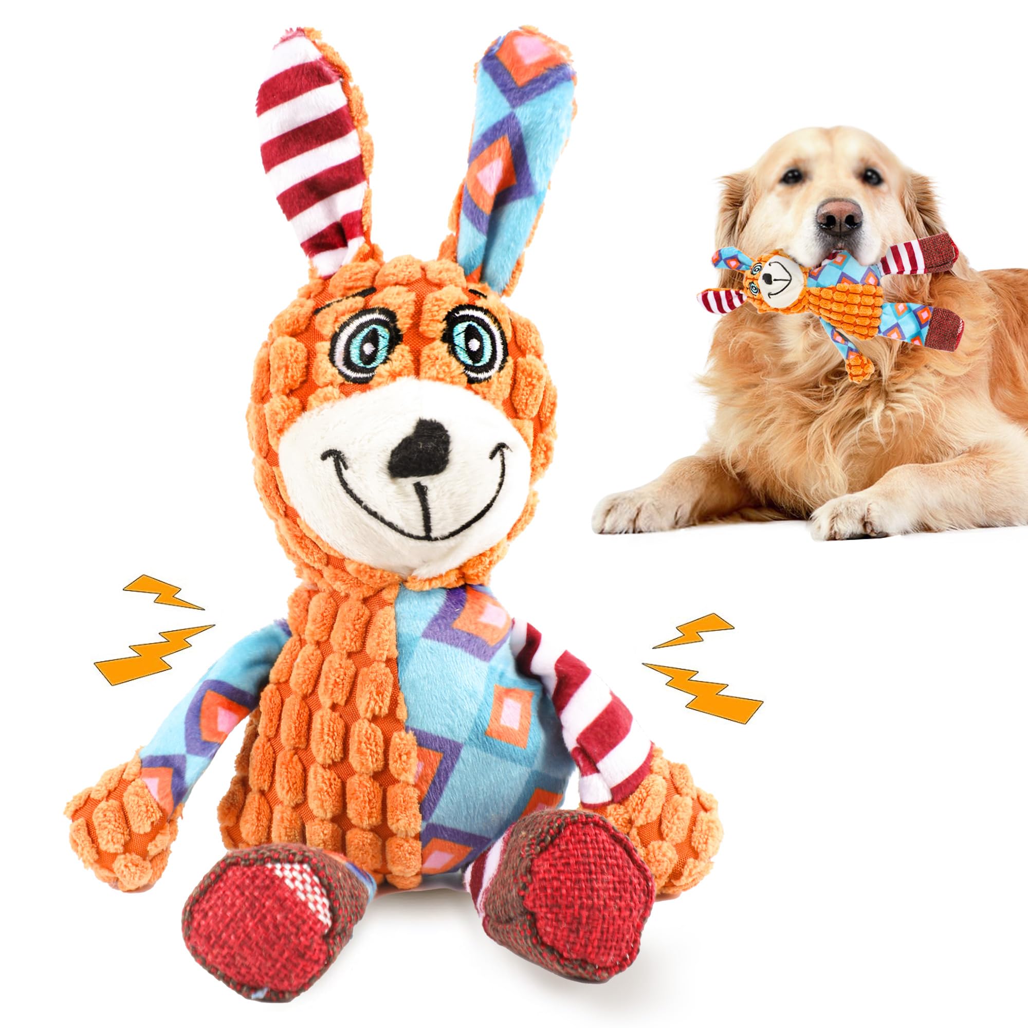 DSUMD Squeak Dog Toys Stuffed Plush for Small & Medium Breeds - Soft Chew Fabric, Interactive Indoor/Outdoor Play, Perfect for Puppy Teething - Ideal