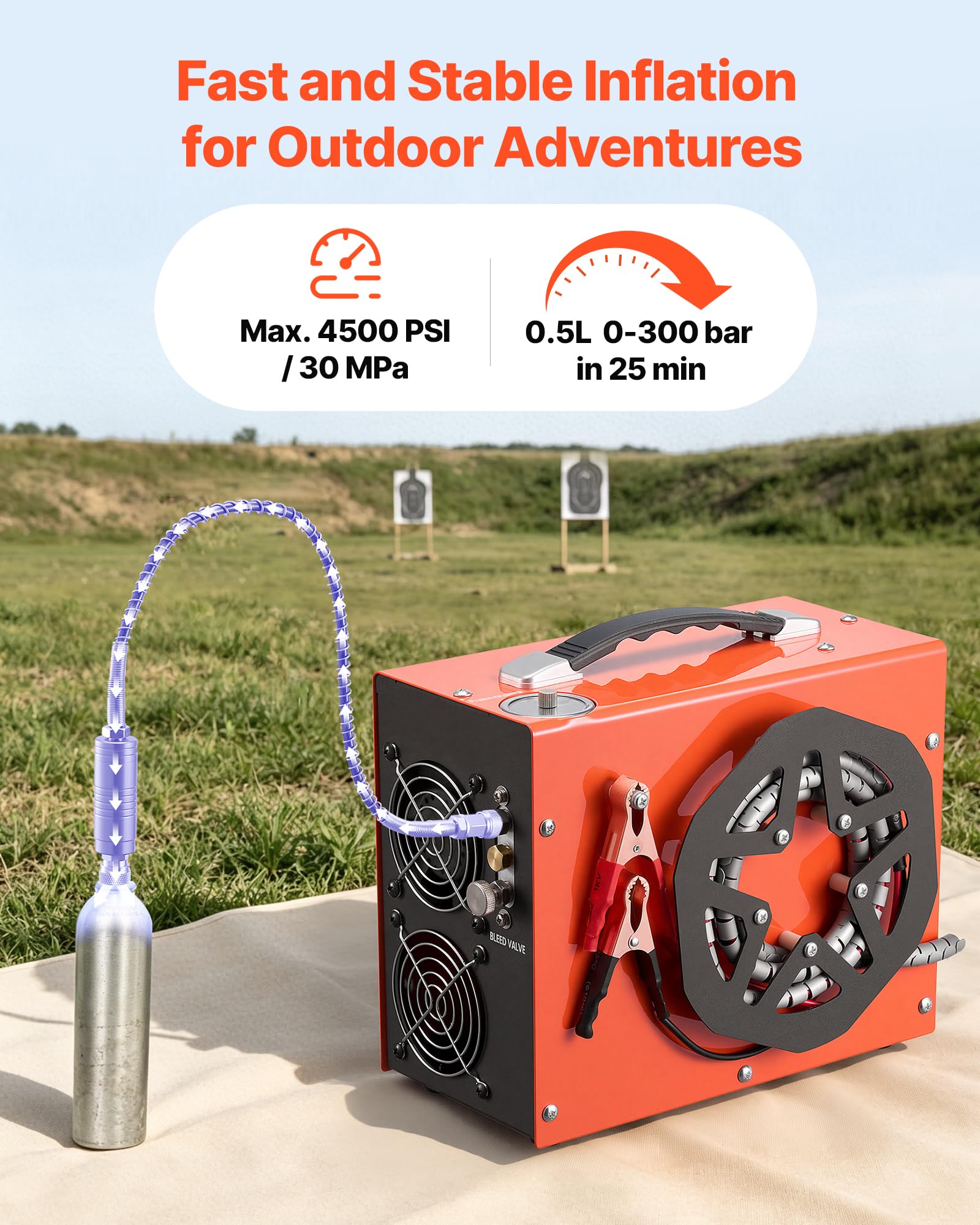 VEVOR Compresseur d'Air PCP 30 MPa 350 W Compresseur Portable Arrêt Auto